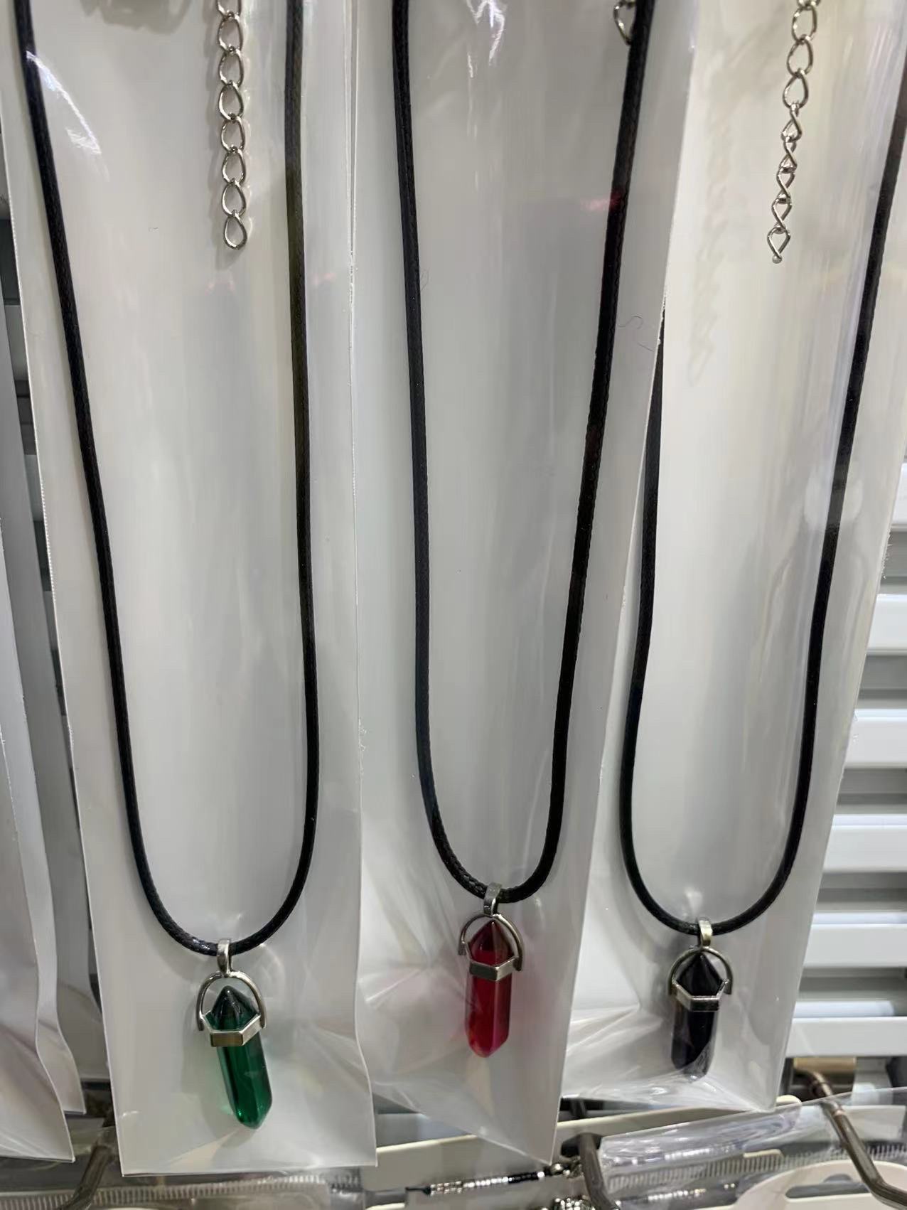 六角柱韩国蜡线项链