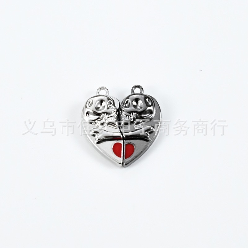 Magnetic clasp, heart-shaped magnetic clasp ghost head