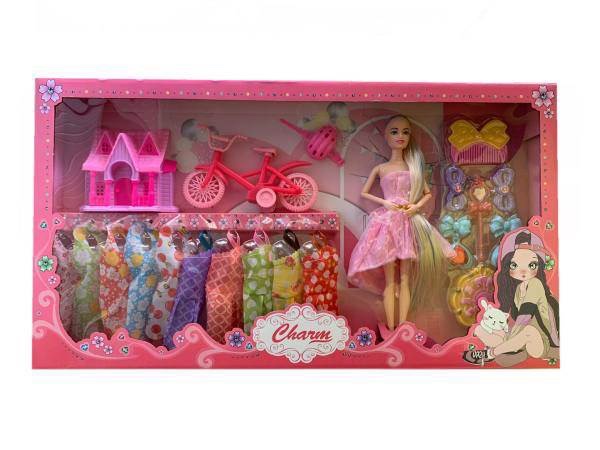 娃娃礼盒套装别墅自行车梳子夹子过家家女孩玩具玩具