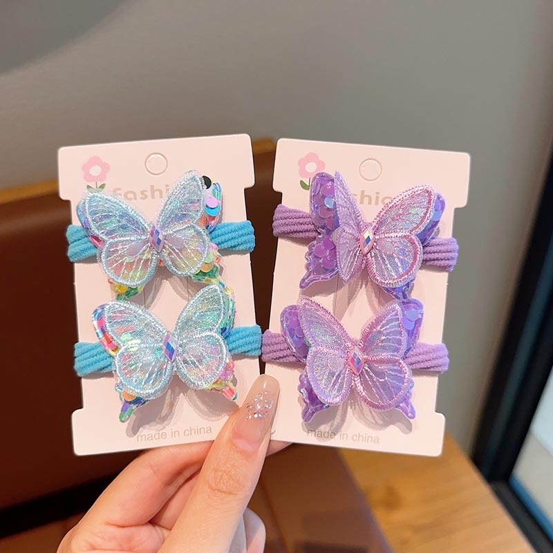 Bailey accessories, children's hair tie, sequined hair tie, little girl bow hair accessory, cute elastic baby super sprout circle details Picture