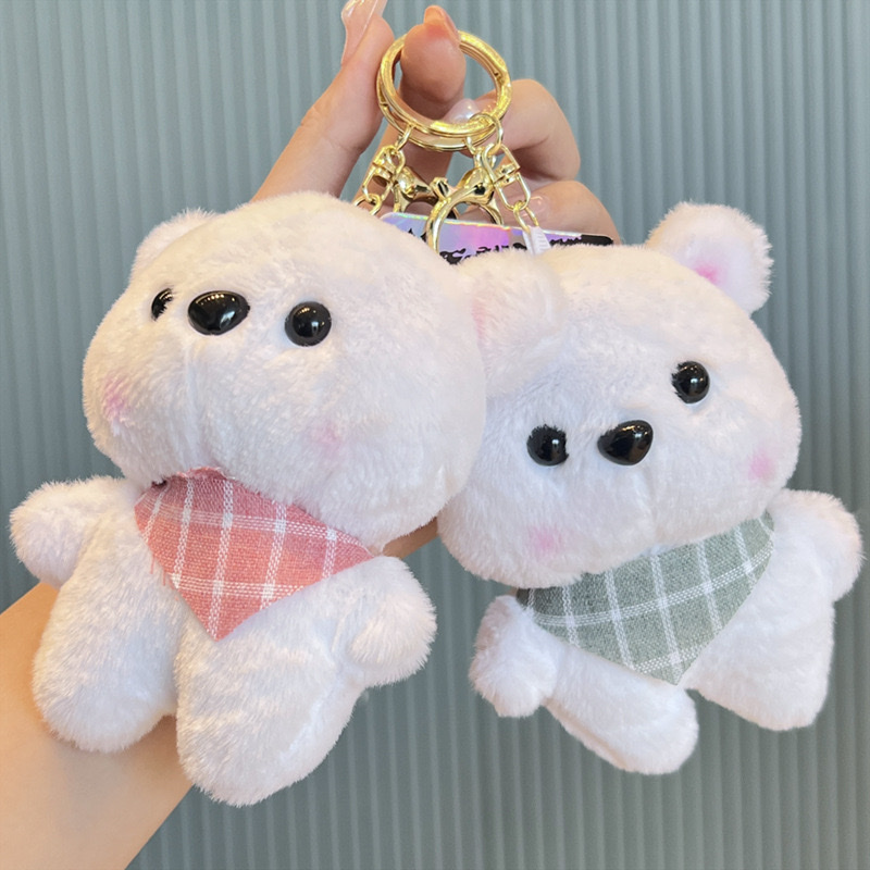 Super cute butt bear pendant car keychain doll couple scarf Bear claw machine doll gift for boys and girls