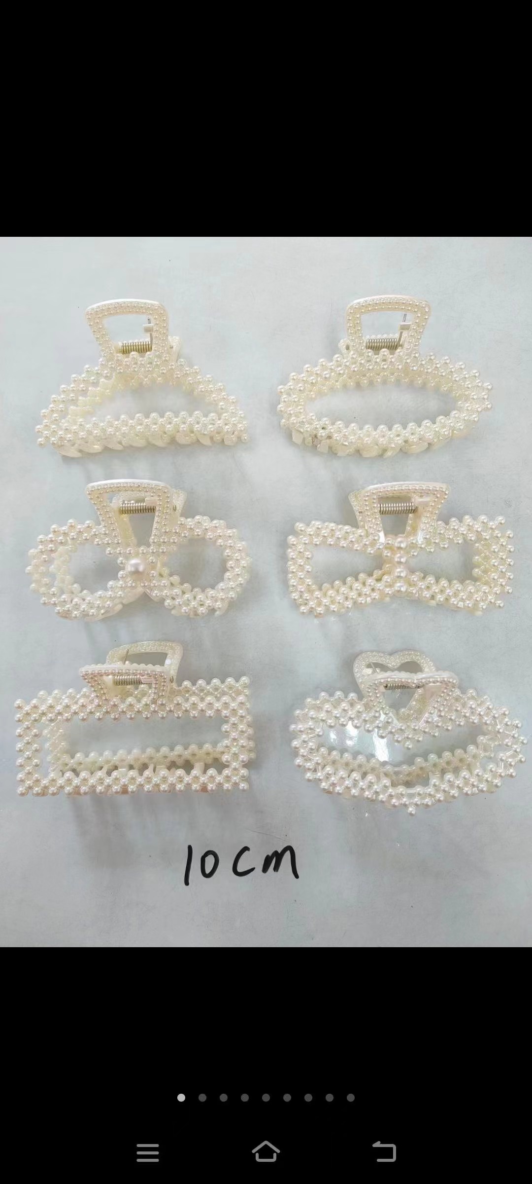 Yiwu International Trade City again to jewelry booth 3569, large pearl clip, curling pearl hair grab, 10cm pearl explosive hair grab, horsetail hair grab thumbnail