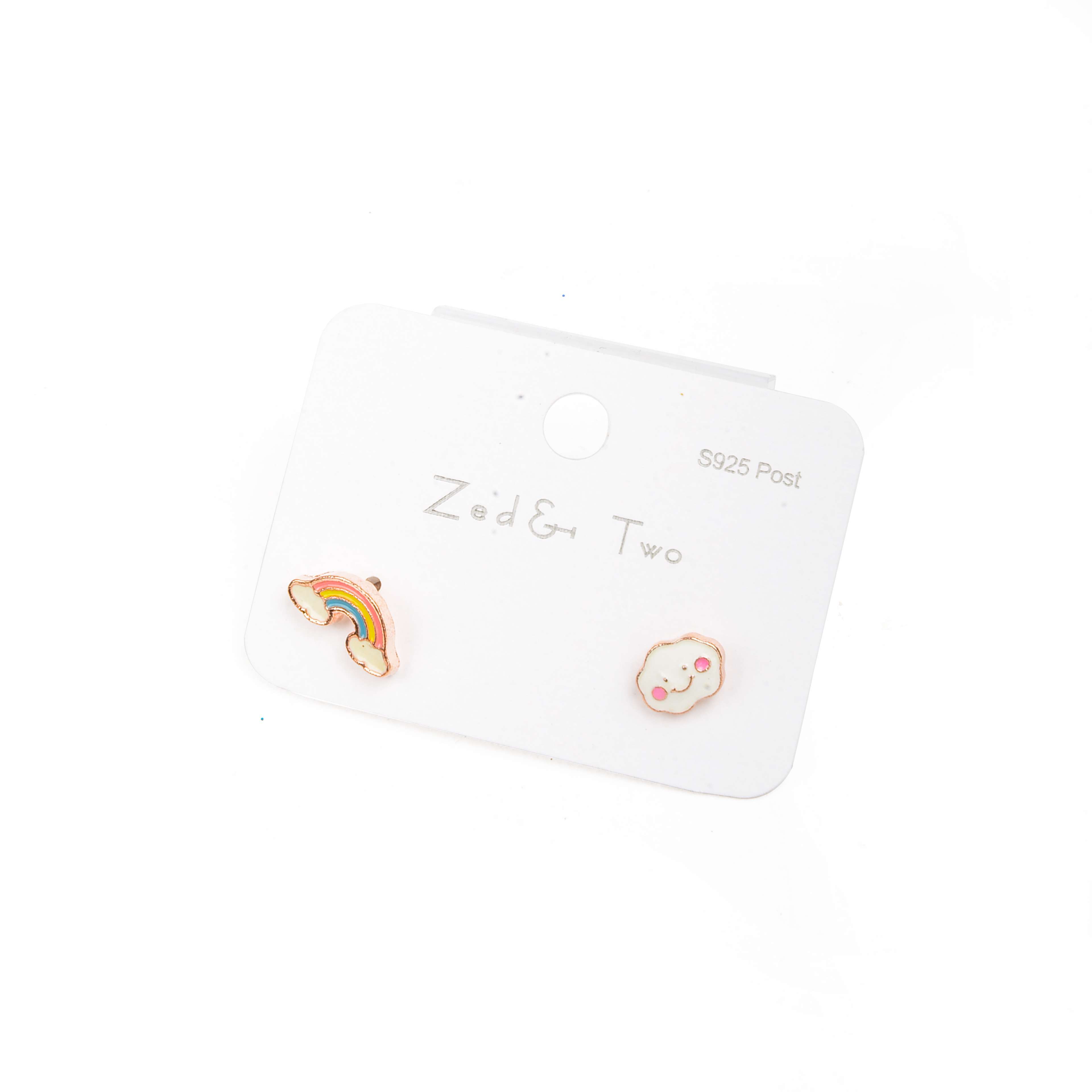 Accessories and earrings, New European fashion, New European Fashion, New European Fashion trendy stud earrings, white cloud rainbow, fresh and clean style Specification image