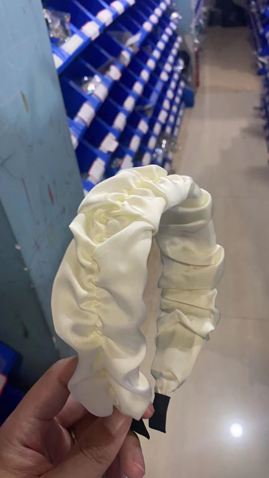 简约白色发箍春夏新款宽边学生褶皱发箍