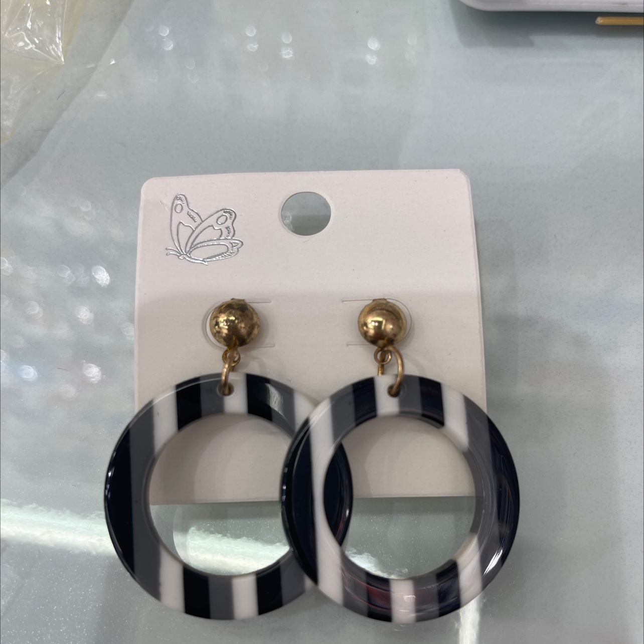双色耳环