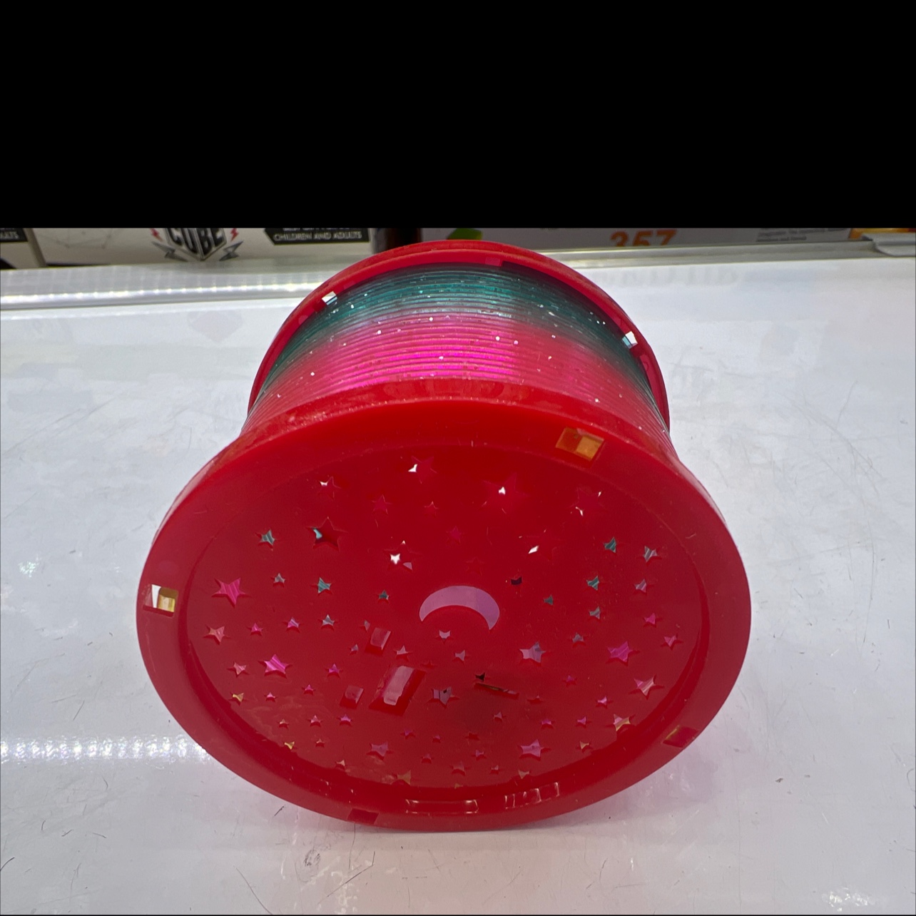 8cm*8cm*6cm Star and Moon Hollow Rainbow Circle children's educational toy with light elastic rainbow circle toy wholesale detail image 2
