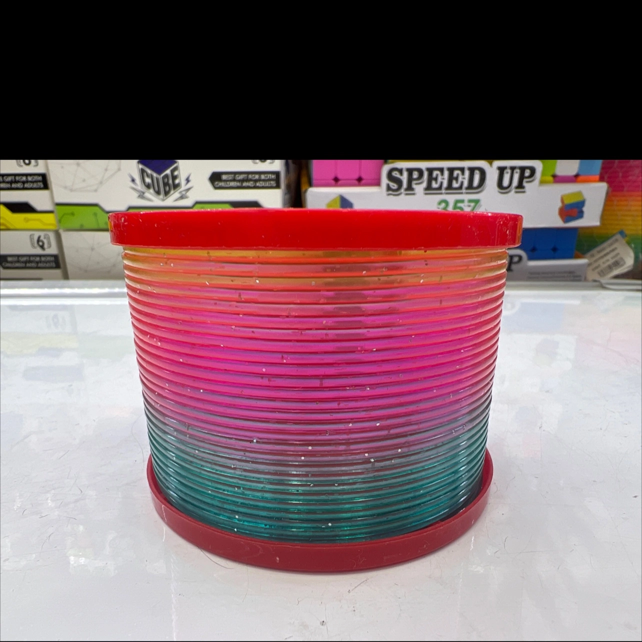 8cm*8cm*6cm Star and Moon Hollow Rainbow Circle children's educational toy with light elastic rainbow circle toy wholesale detail image 3