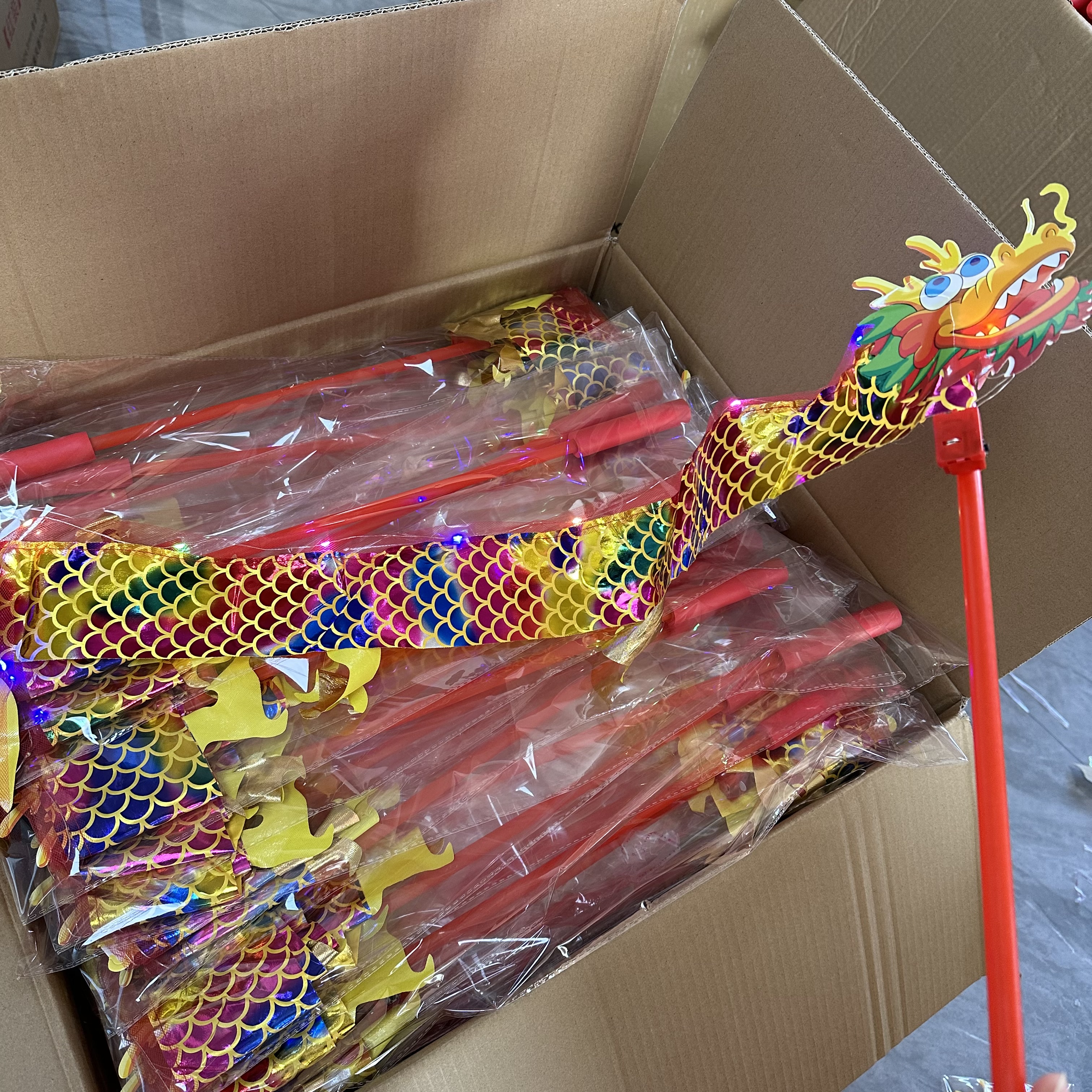 Dragon dance ribbons, dragon dance lantern props, glowing dragon lanterns, best-selling children's toys in the Year of the Dragon, fitness square dragon dance lanterns detail image 2