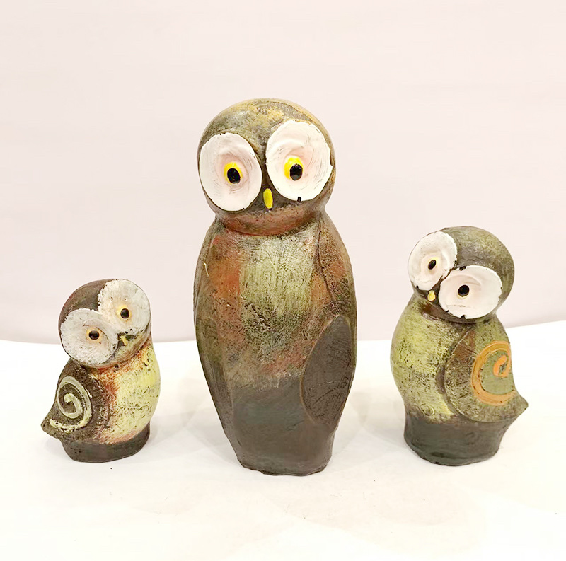 新款跨境猫头鹰摆花园件创意家居庭院摆设书房卧室树脂工艺品批发 工艺品厂家直销详情图2