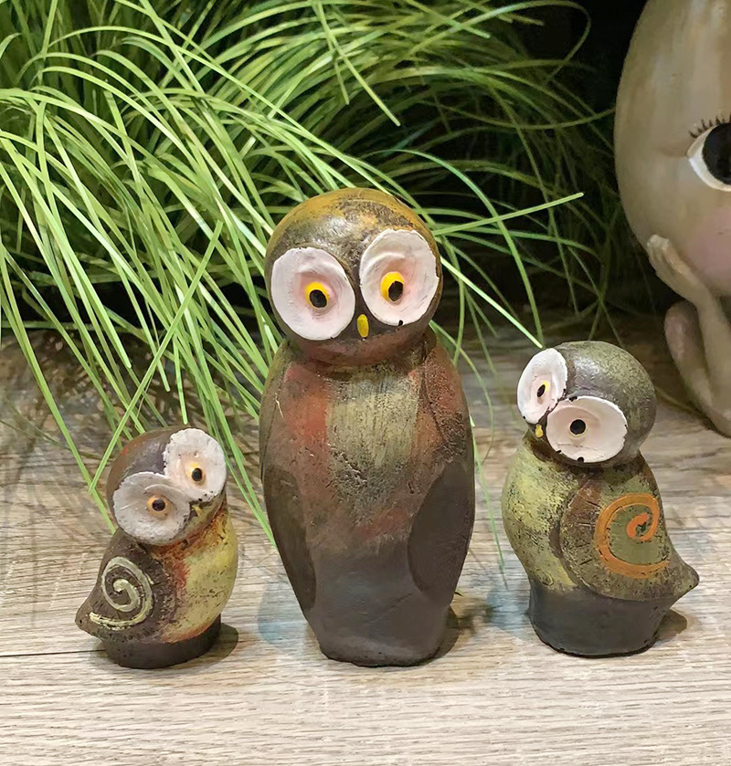 新款跨境猫头鹰摆花园件创意家居庭院摆设书房卧室树脂工艺品批发 工艺品厂家直销详情图5