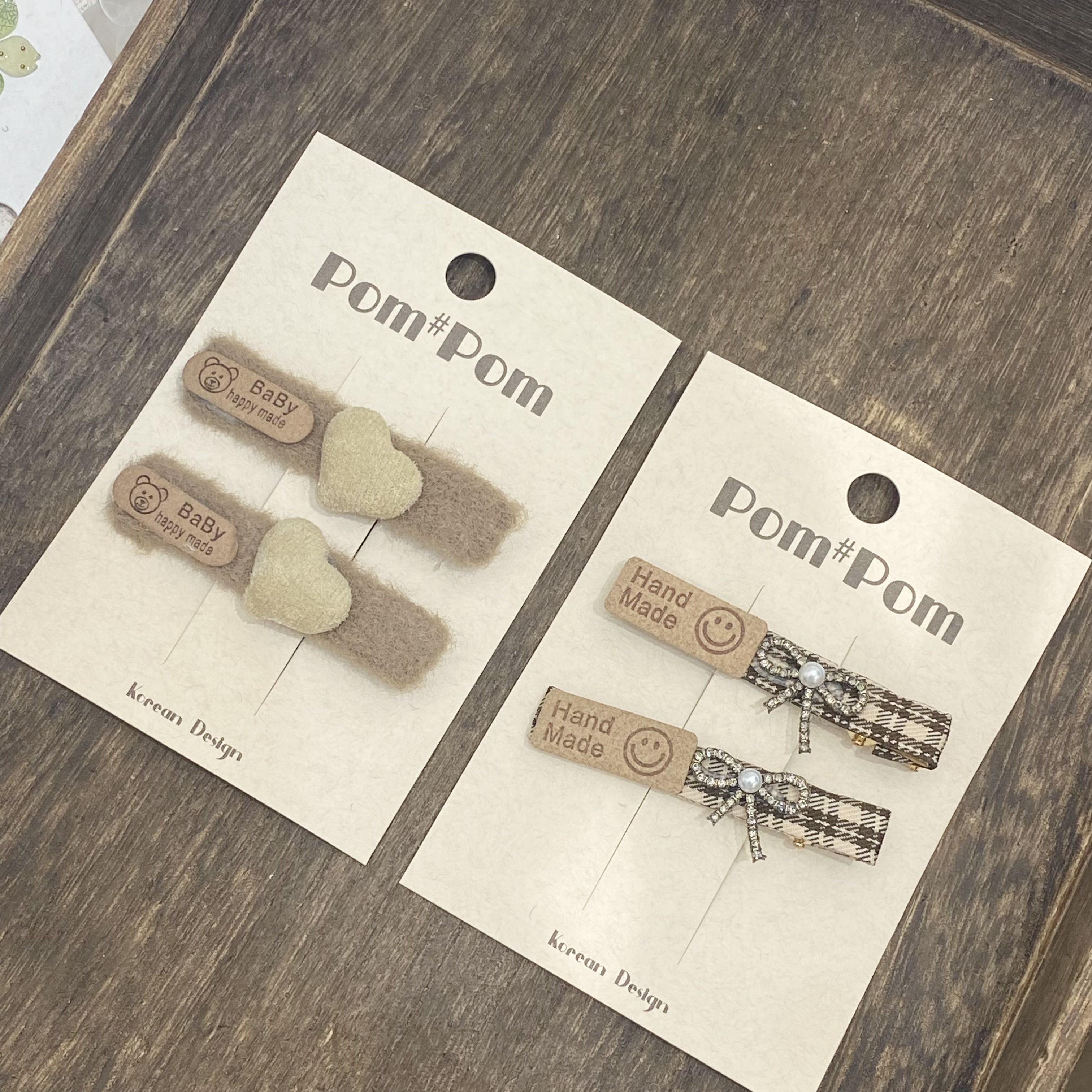 韩版通用发夹卡纸现货pom头饰发卡饰品包装纸卡diy详情图4