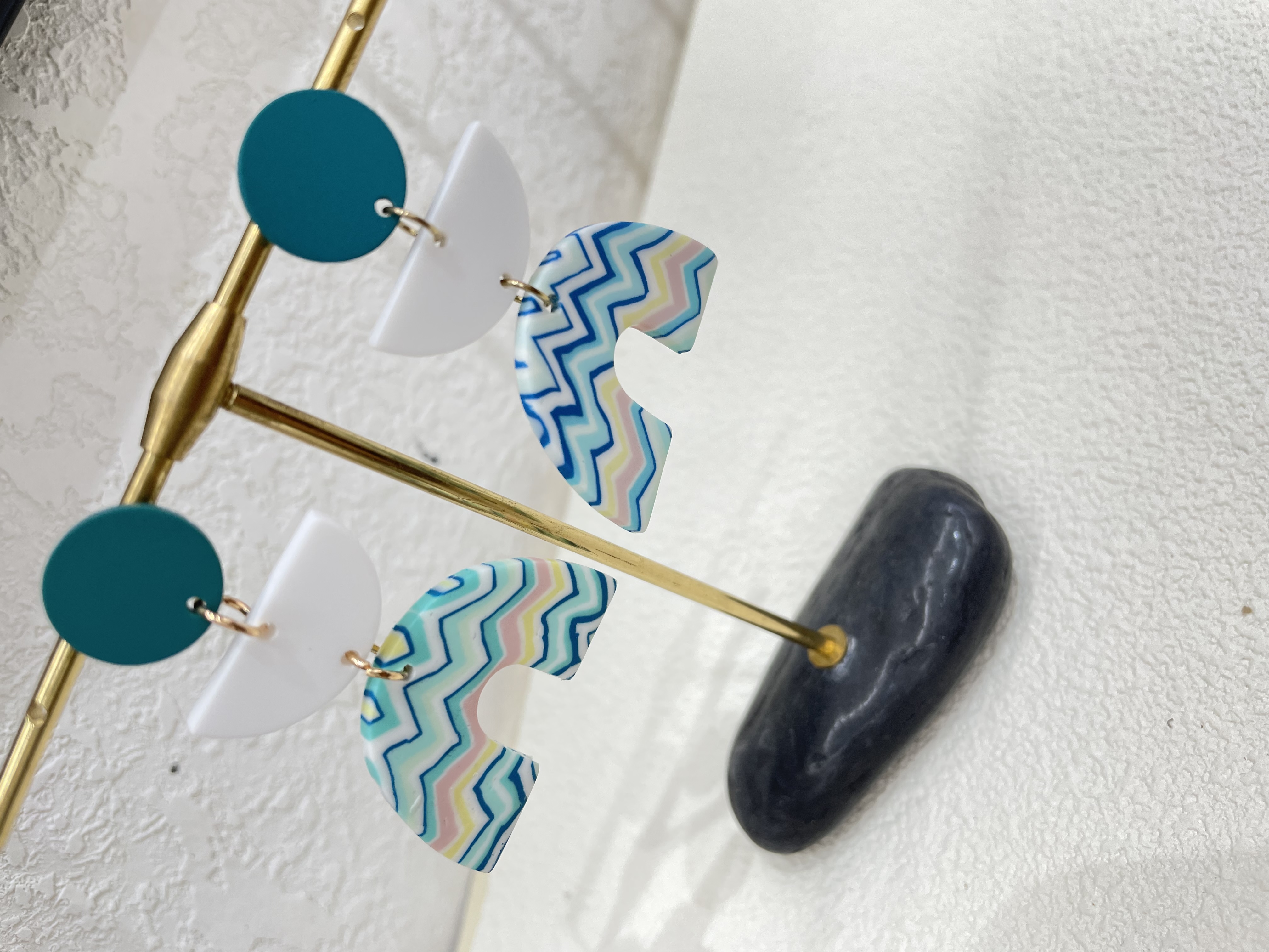 European and American cross-border best-selling soft clay earrings, handcrafted polymer clay stud earrings, high-end earrings