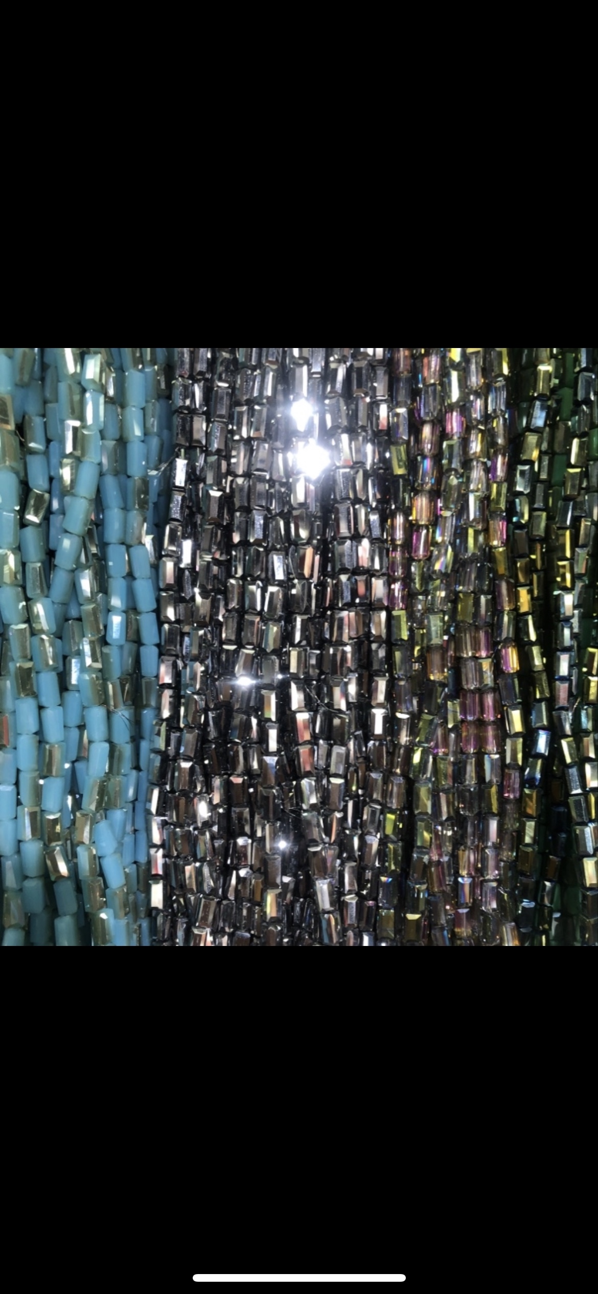 水晶玻璃珠4*8长方管子电镀枪黑嫂子水晶配件DIY