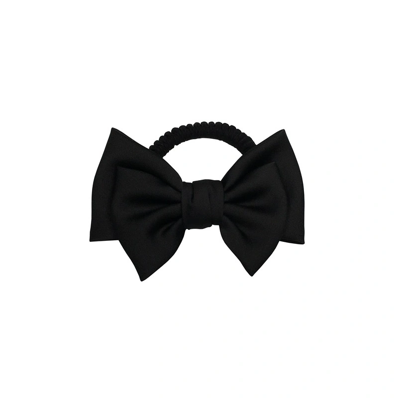 The exquisite medium-sized bow tie is simple and elegant. The black hair tie is versatile for daily use. The satin fabric headwear and hair flower are perfect for women detail image 3