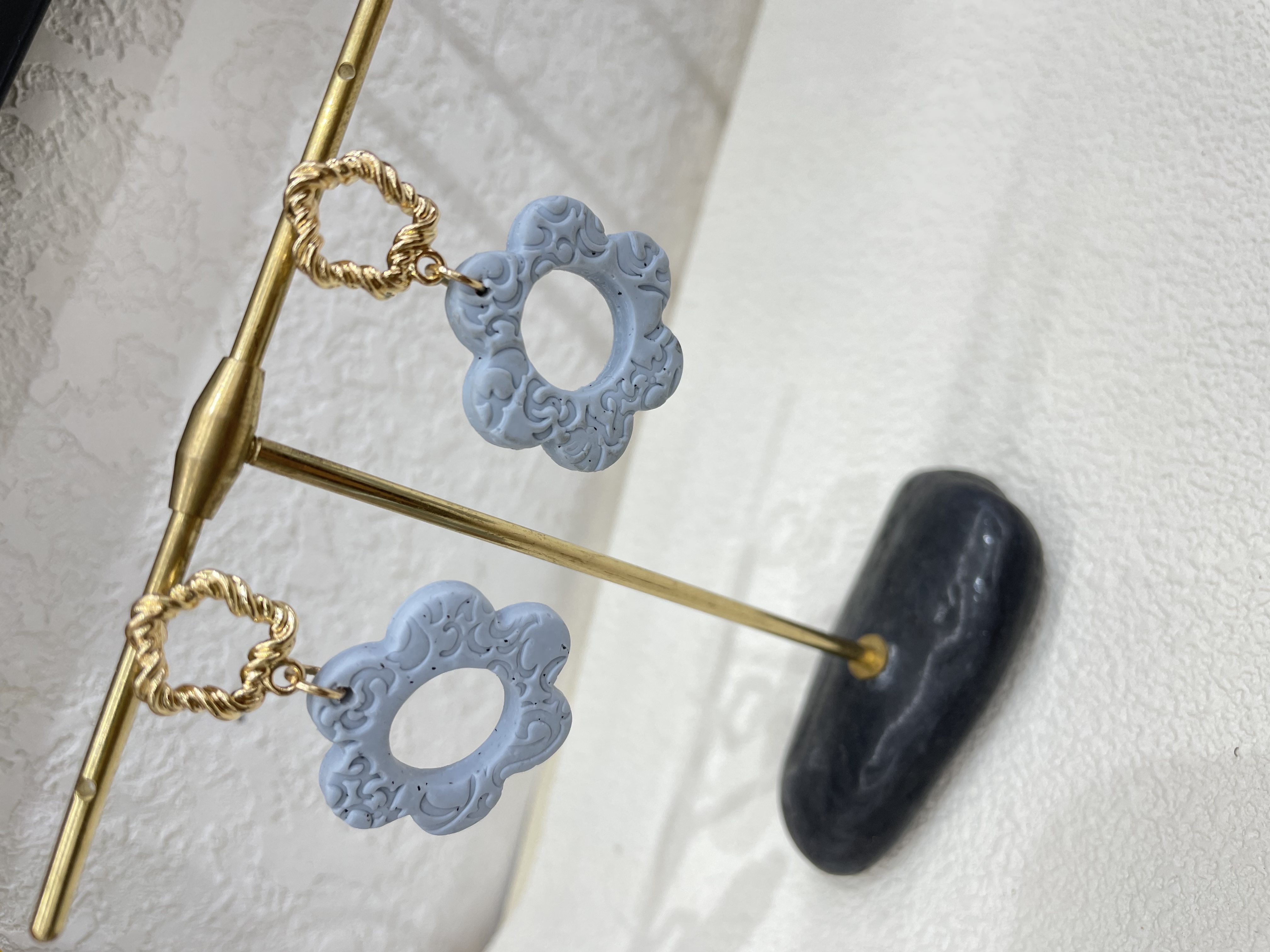 European and American cross-border best-selling soft clay earrings, handcrafted polymer clay three-dimensional flower stud earrings, high-end earrings