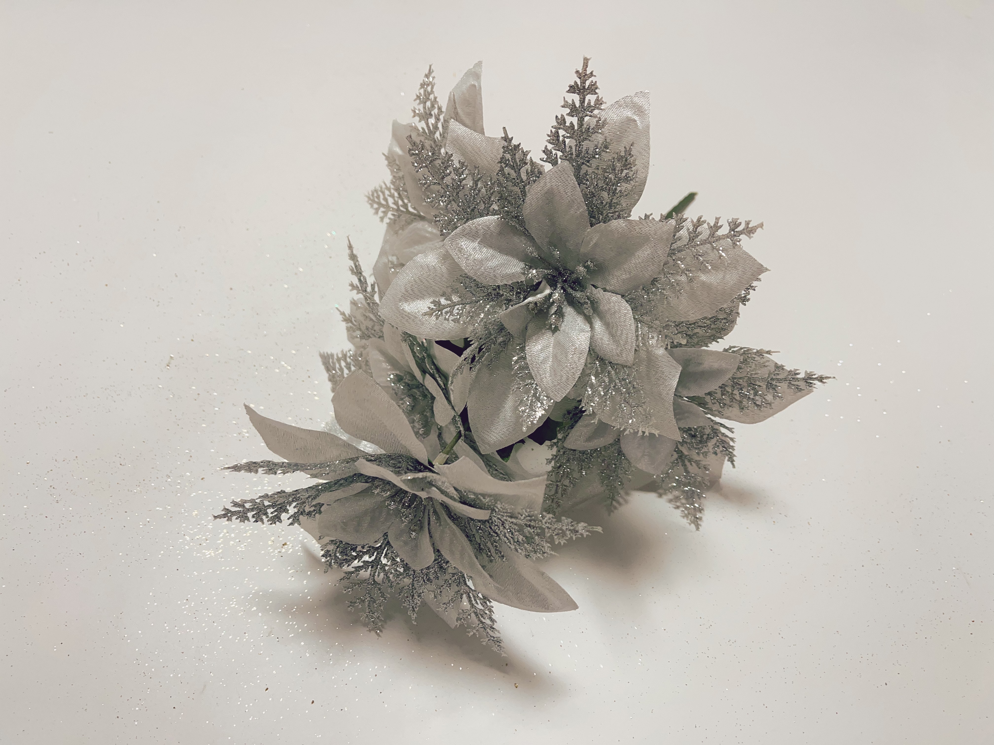 圣诞节用品/圣诞装饰品/5头圣诞花15cm细节图