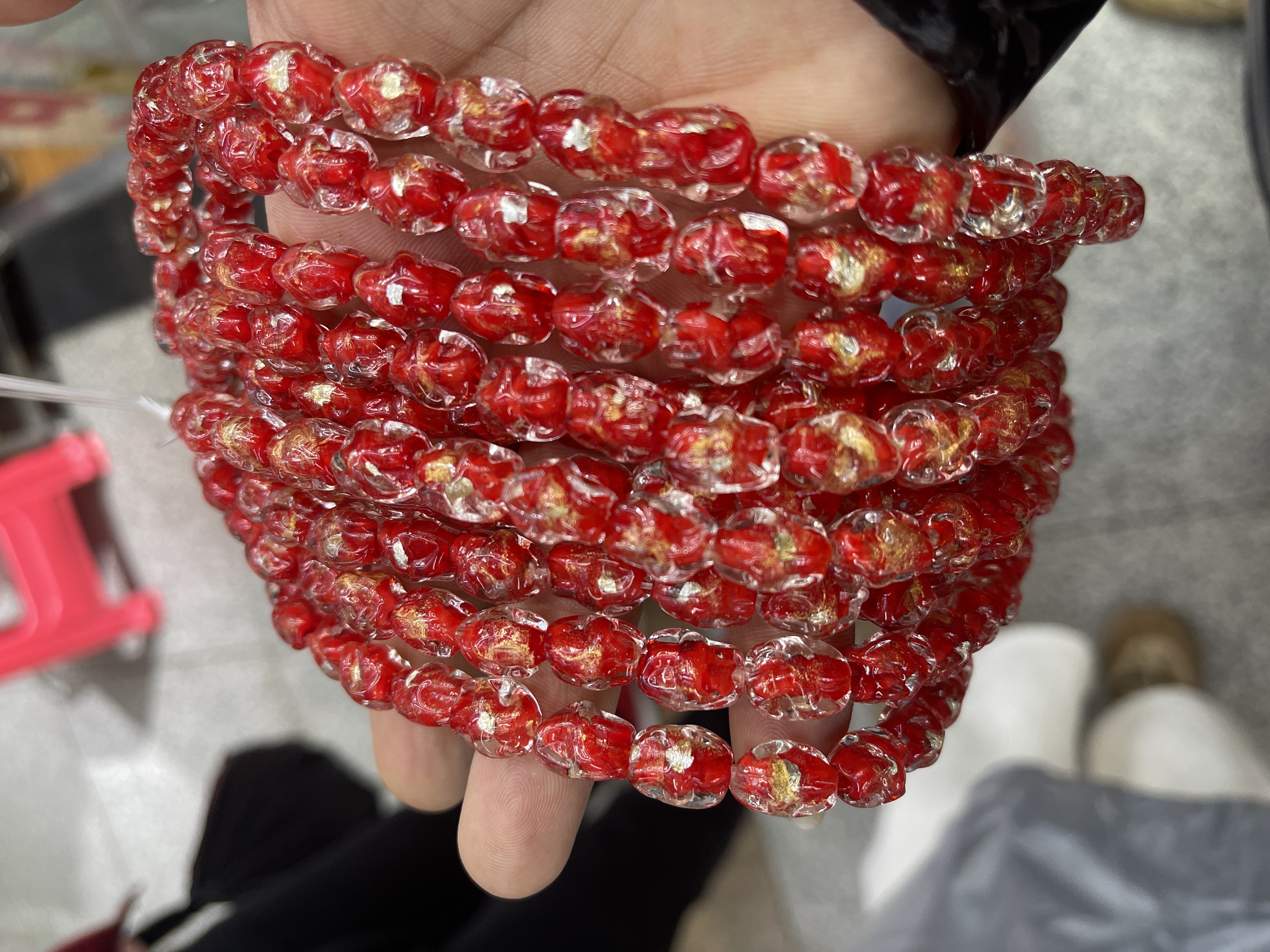 琉璃异形金泊珠饰