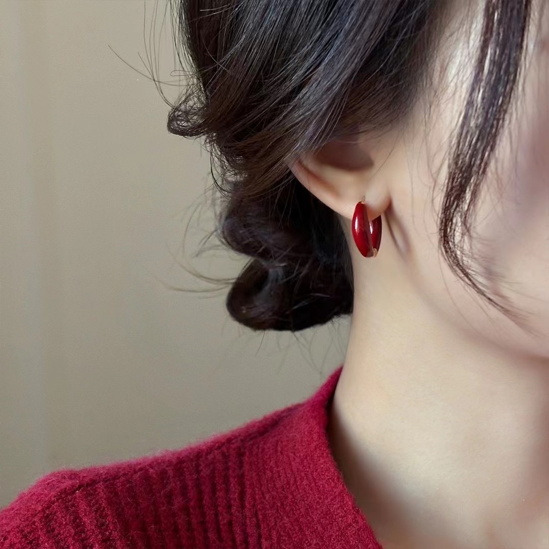925银滴胶耳扣时尚过年红系列