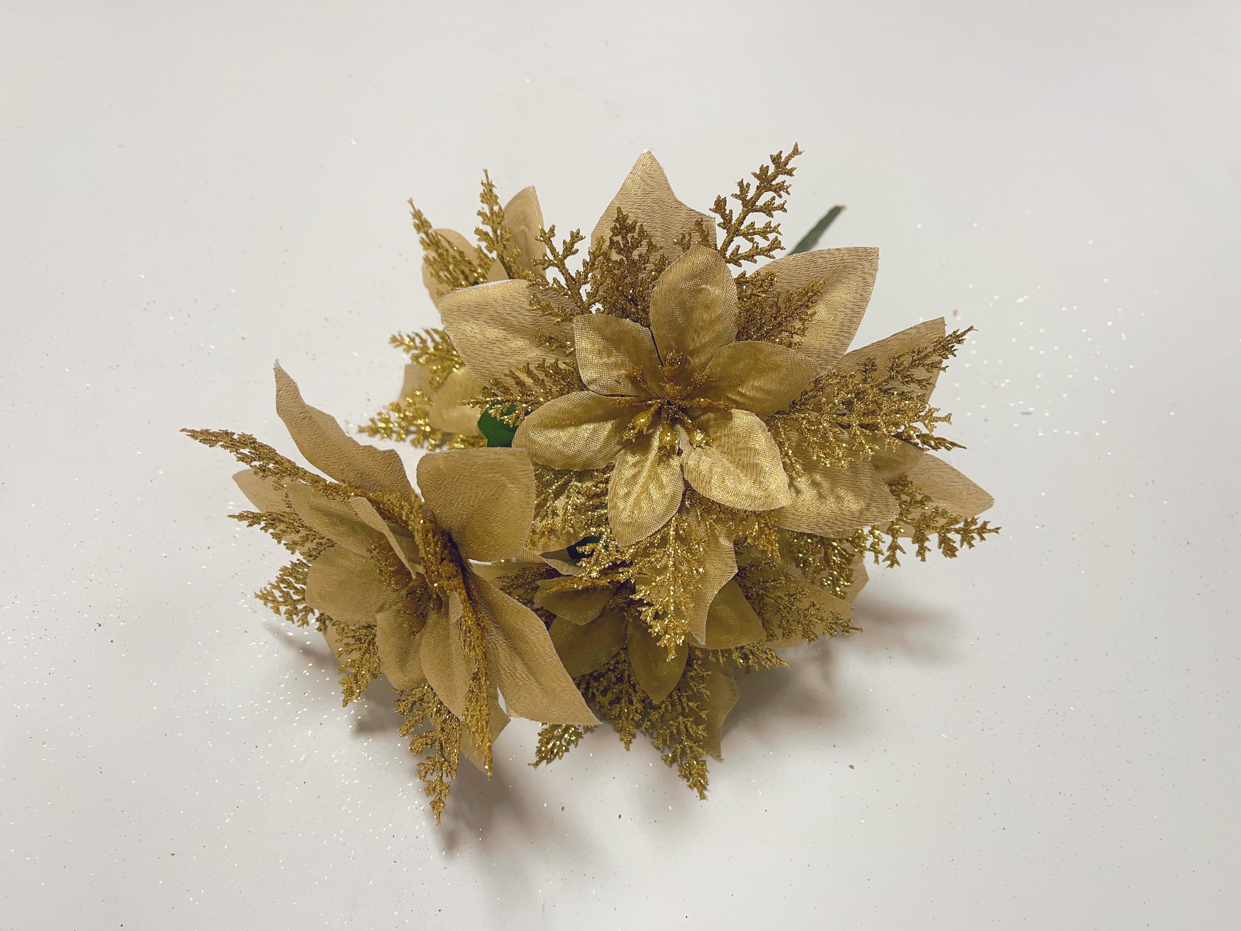 圣诞节用品/圣诞装饰品/5头圣诞花15cm产品图