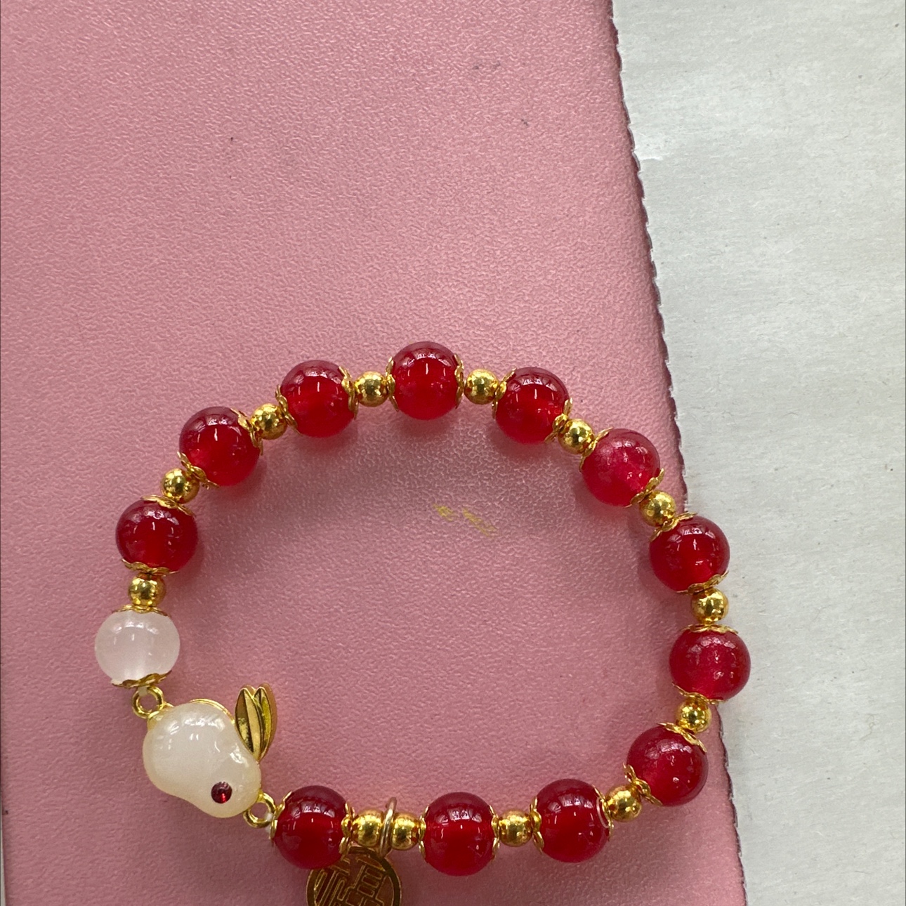 1151沙金首饰品红朱砂手串黄金首饰细节图