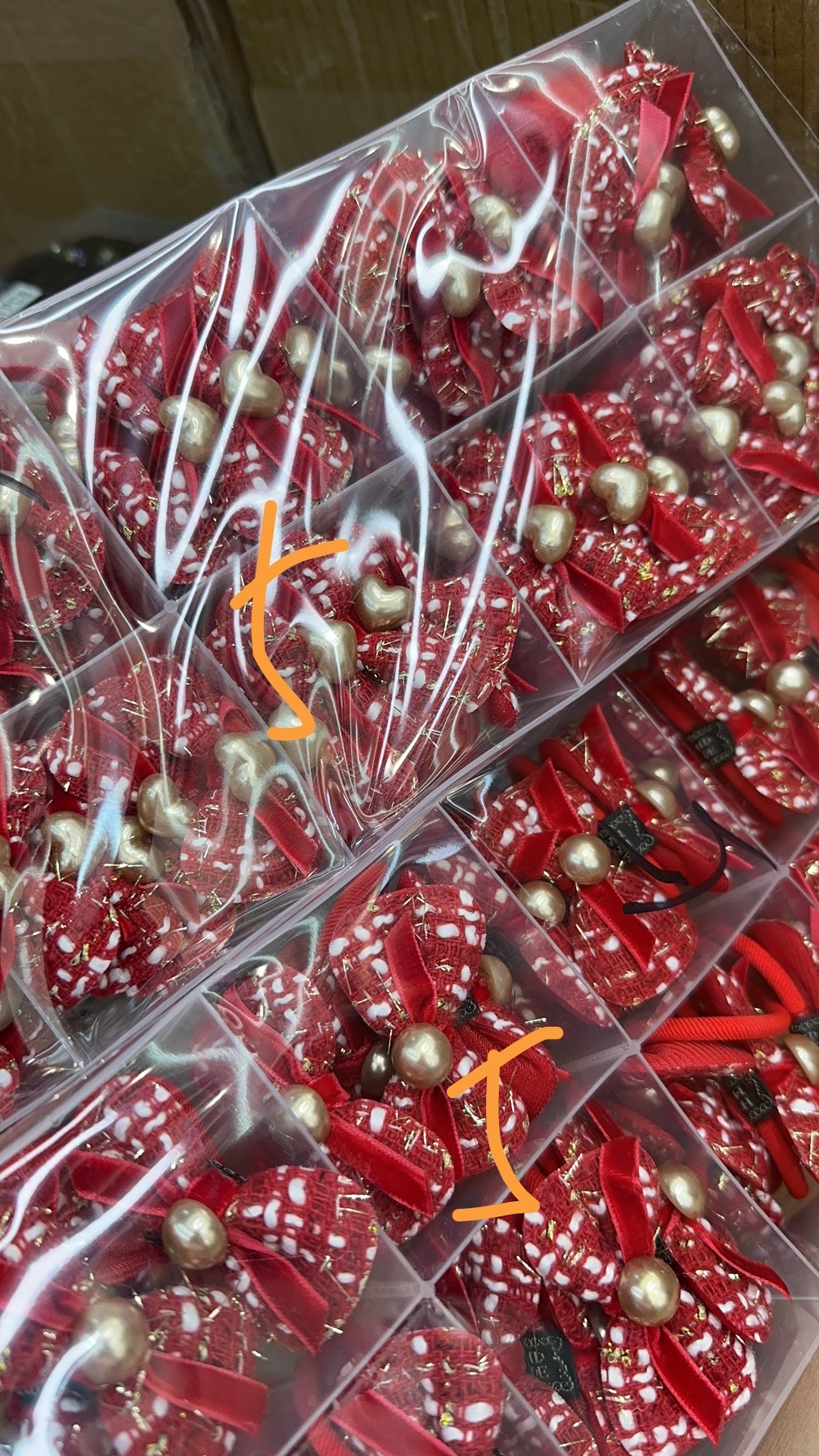 皮筋多色批发新年元旦工厂店儿童发夹白底实物图