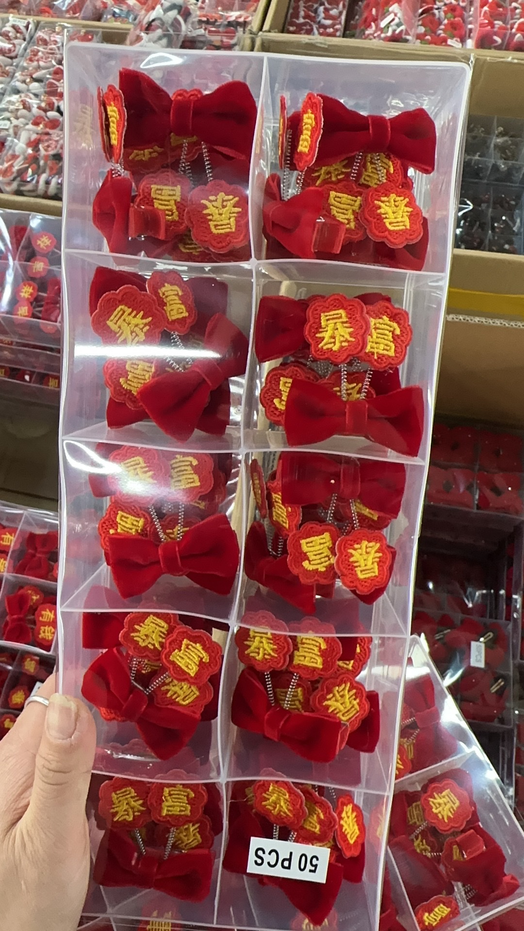 皮筋多色批发新年元旦工厂店儿童发夹详情图3