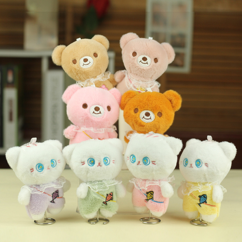 Mini plush bear doll cute doll girl bag hanging doll keychain small pendant wholesale