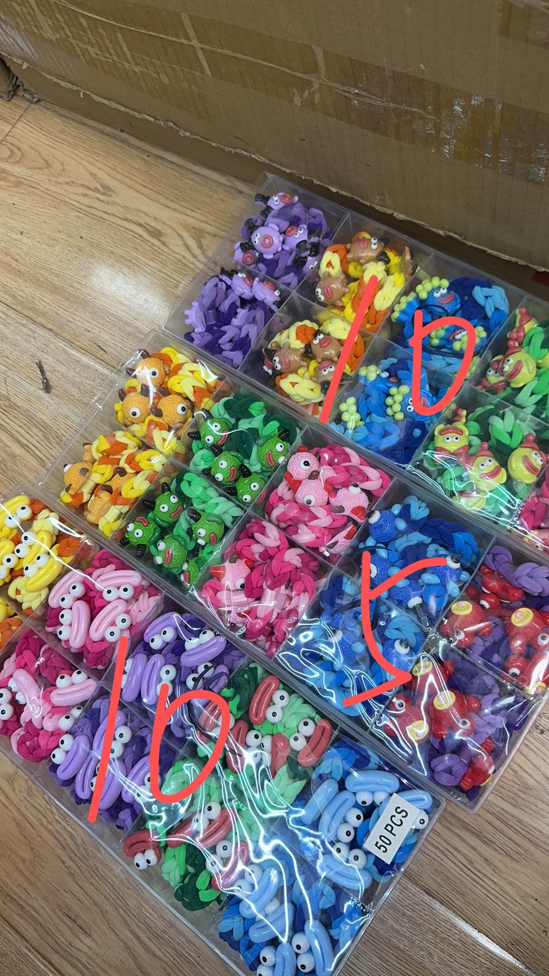 皮筋多色批发新年元旦工厂店儿童发夹细节图