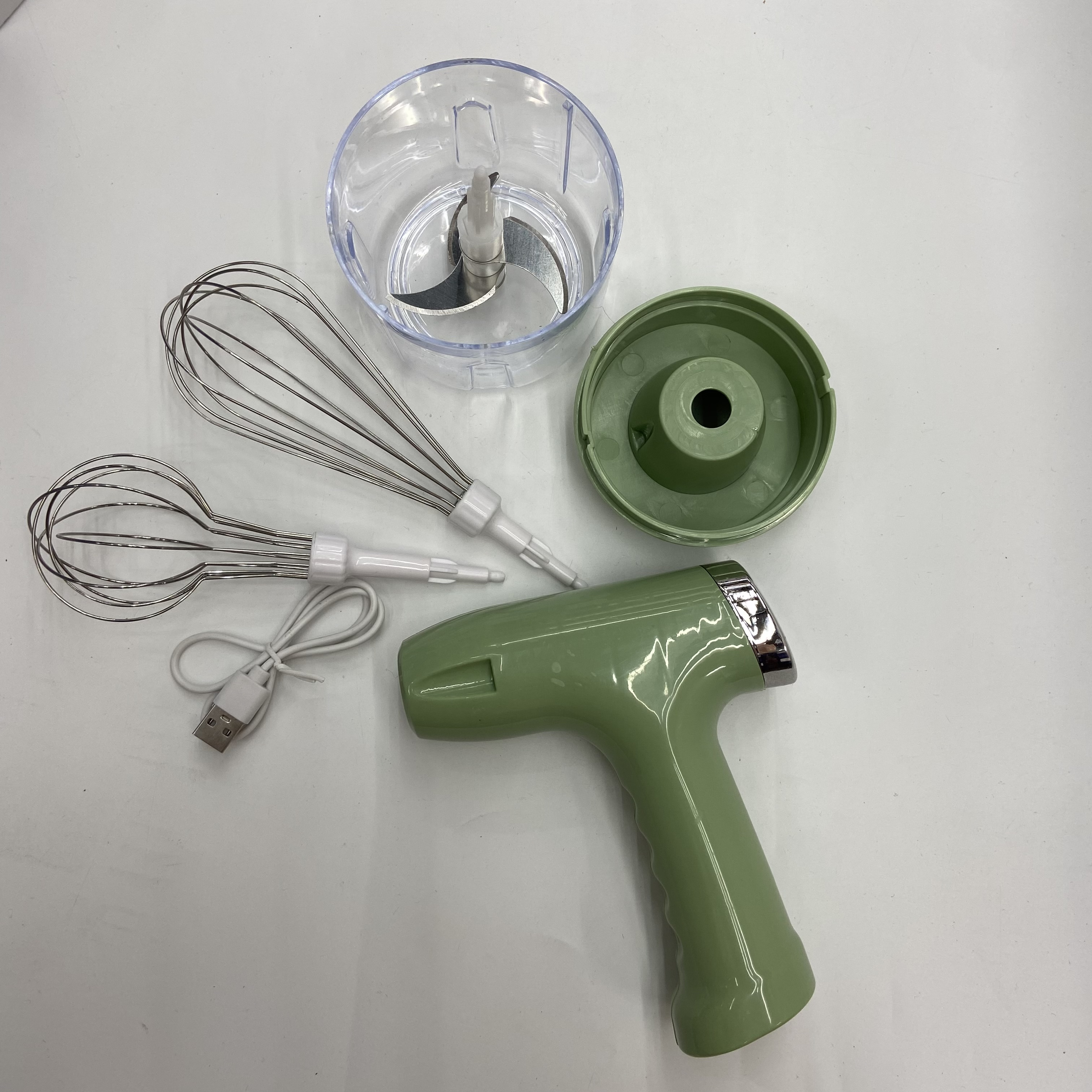 Electric egg beater, household automatic cream whipping machine, handheld charging mixer, electric garlic mashing machine, meat grinder Item Picture