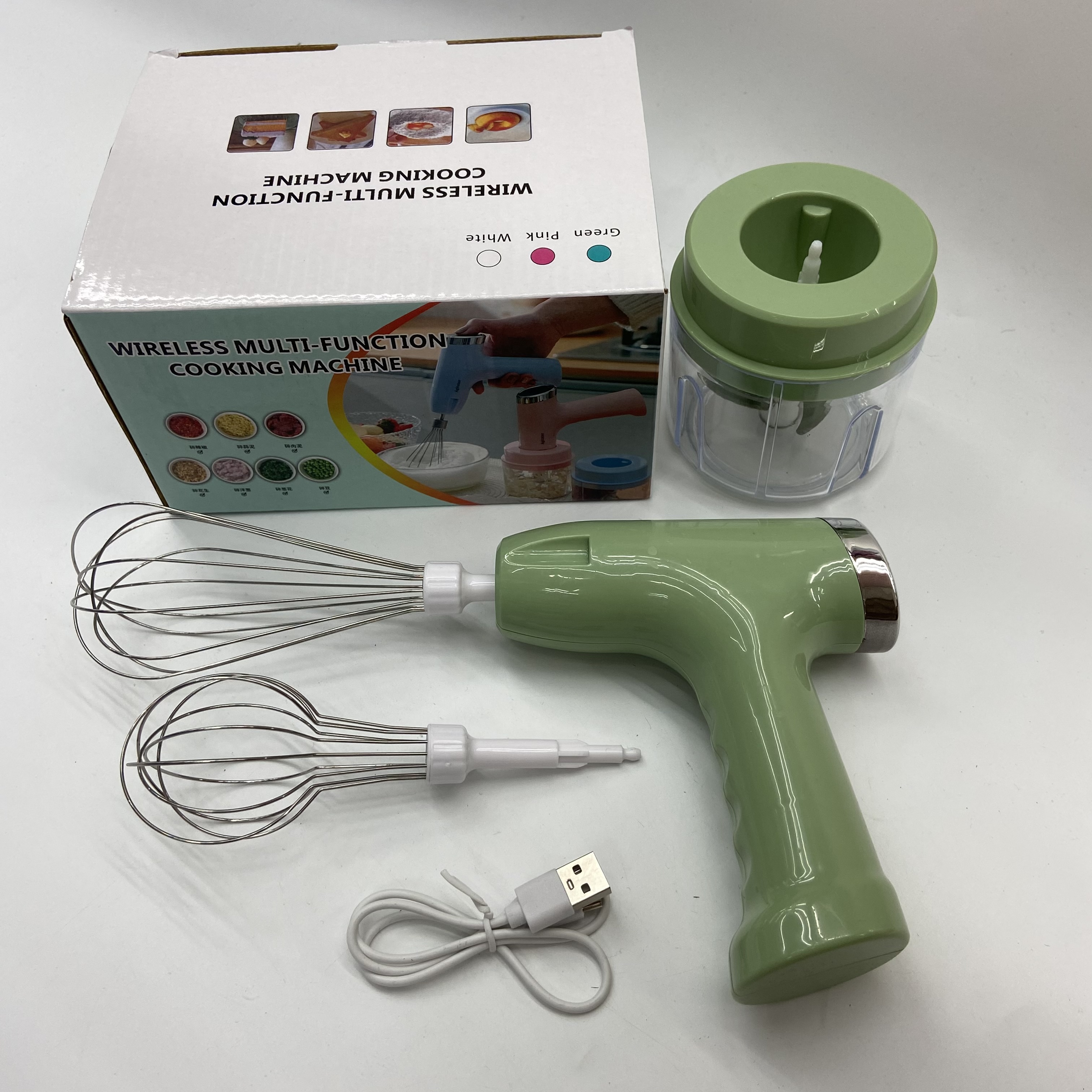 Electric egg beater, household automatic cream whipping machine, handheld charging mixer, electric garlic mashing machine, meat grinder detail image 2