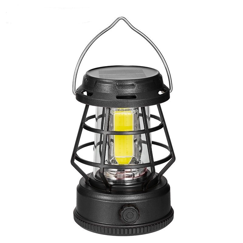 Retro lantern portable light outdoor multi-functional waterproof rechargeable long endurance field camping light Solar light Solar light garden light Item Picture