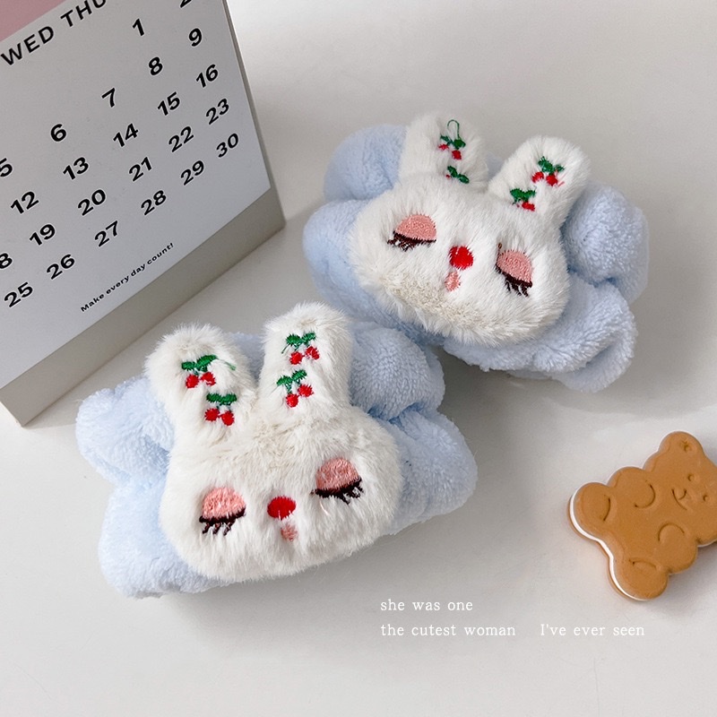 【2只装】秋冬毛绒洗脸手腕带洗漱防水防袖湿护腕带少女束发带 详情图7