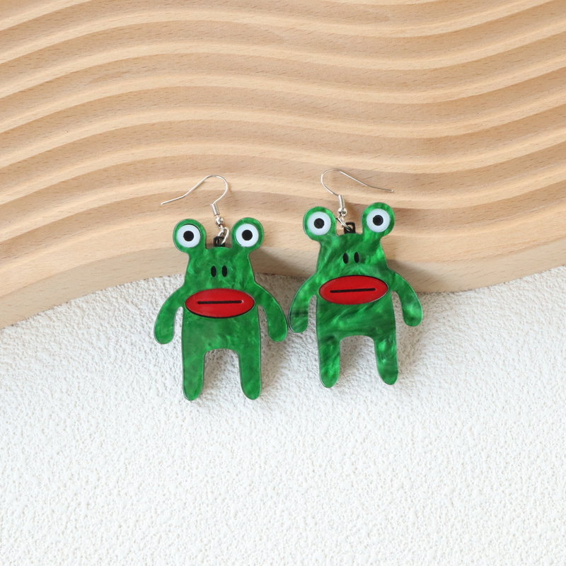 亚克力搞怪另类青蛙耳环夸张耳饰产品图