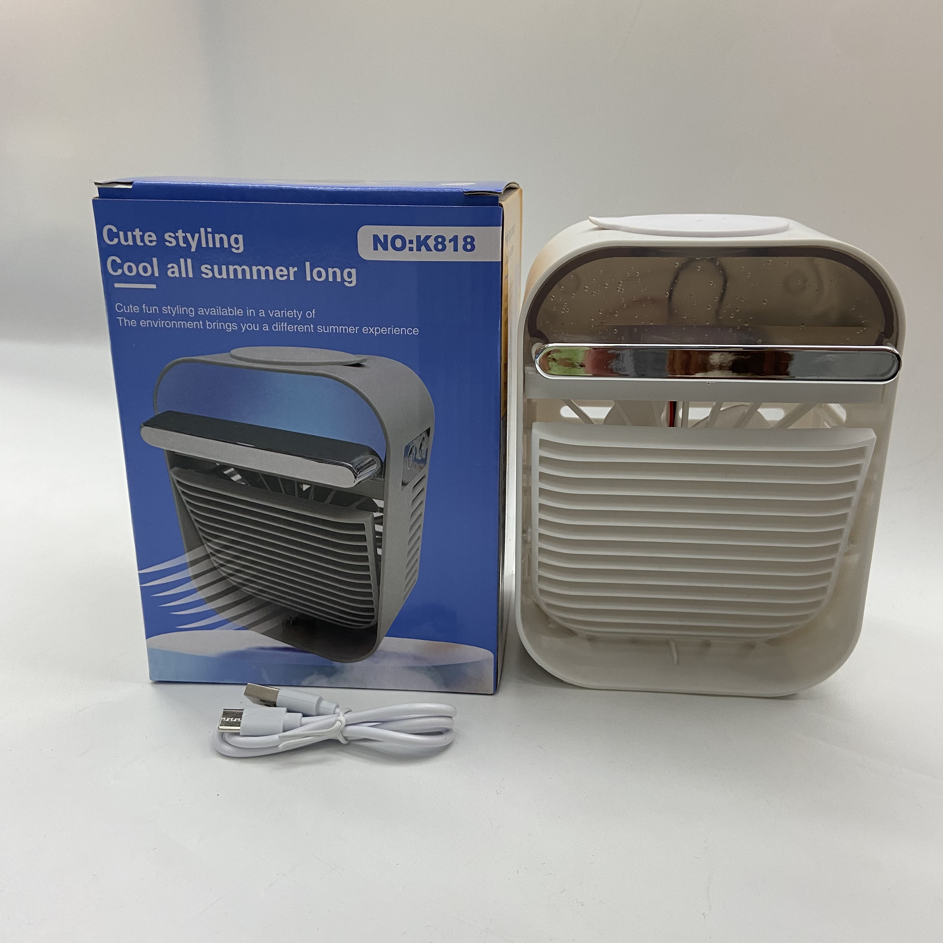 冷风机迷你小风扇USB充电喷雾制冷小空调携便加湿桌面电风扇详情图2