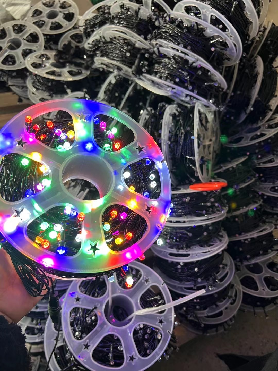 led light string, 50-meter hexagonal, 240 lamp plug, 220v round plug, colored light string, Christmas and Spring Festival decoration, starry sky light string, popular export light strip Application Scenario