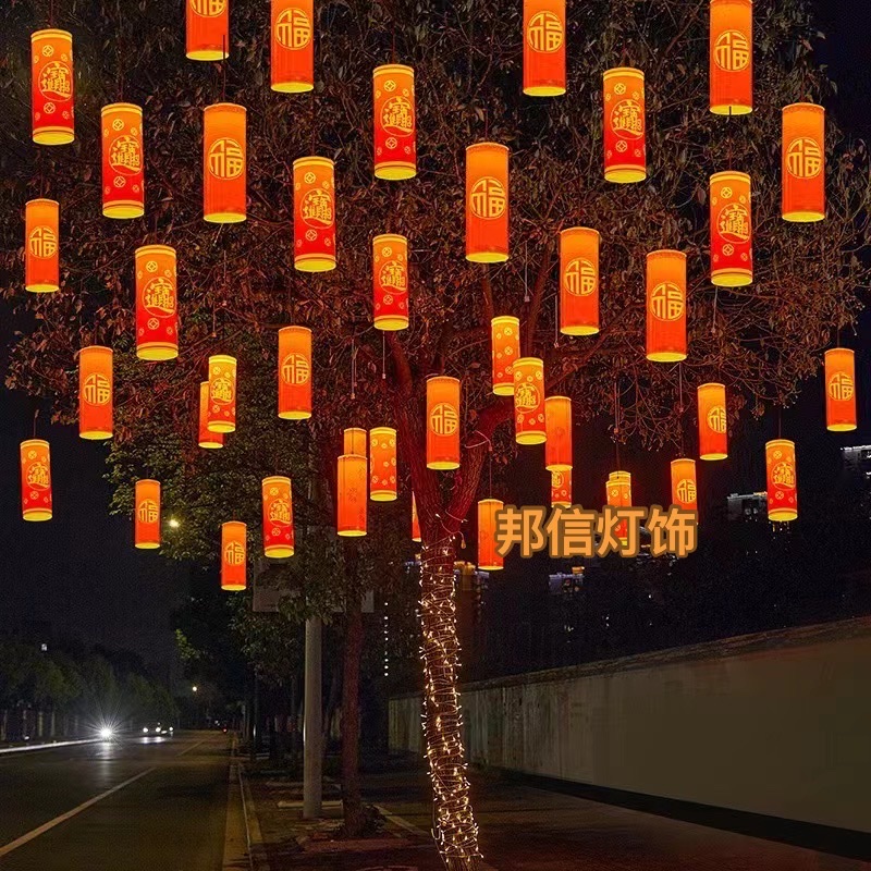 Outdoor hanging items, firecracker lights, 32cm waterproof hanging tree lights, street lighting, warm lighting project, atmosphere lights, urban tourist attractions, scenic spots, landscape photography, Spring Festival and National Day theme parties, event lighting, Chinese festivals Item Picture