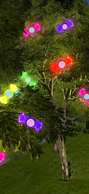 Outdoor pendant candy 40cm waterproof hanging tree light Street lighting Warm light project atmosphere light Town tourist attractions Scenic Scenic photography Spring Festival National Day theme party activities Lighting China Festival thumbnail
