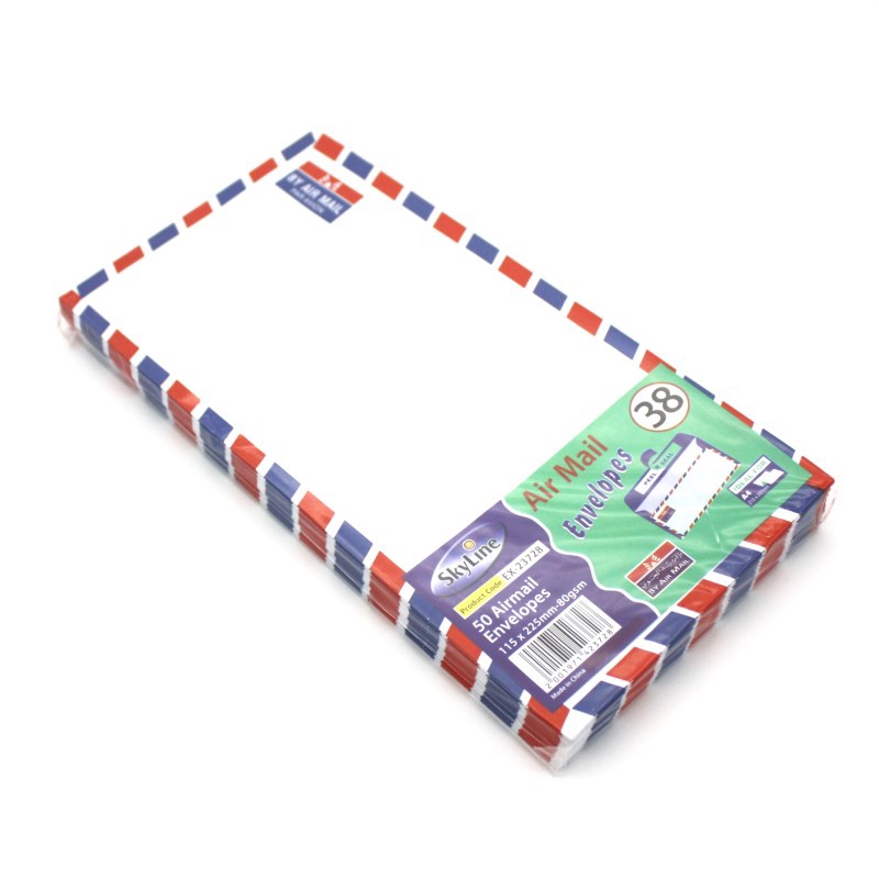 skyline 80g air mail 115x225mm white envelope 38# with print thumbnail