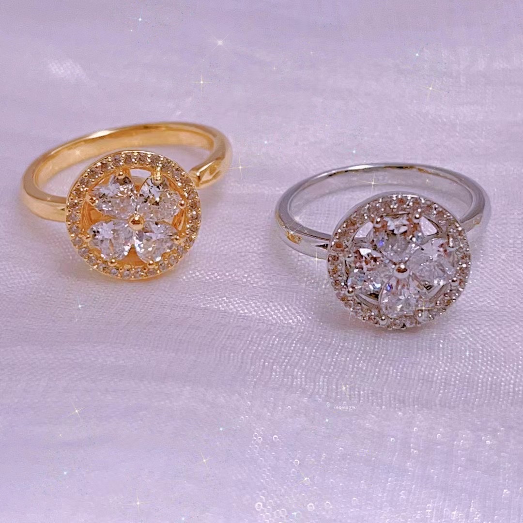 Rotary Set Zirconium Copper Material European And American Style Fashion Ring Simple Specification drawing