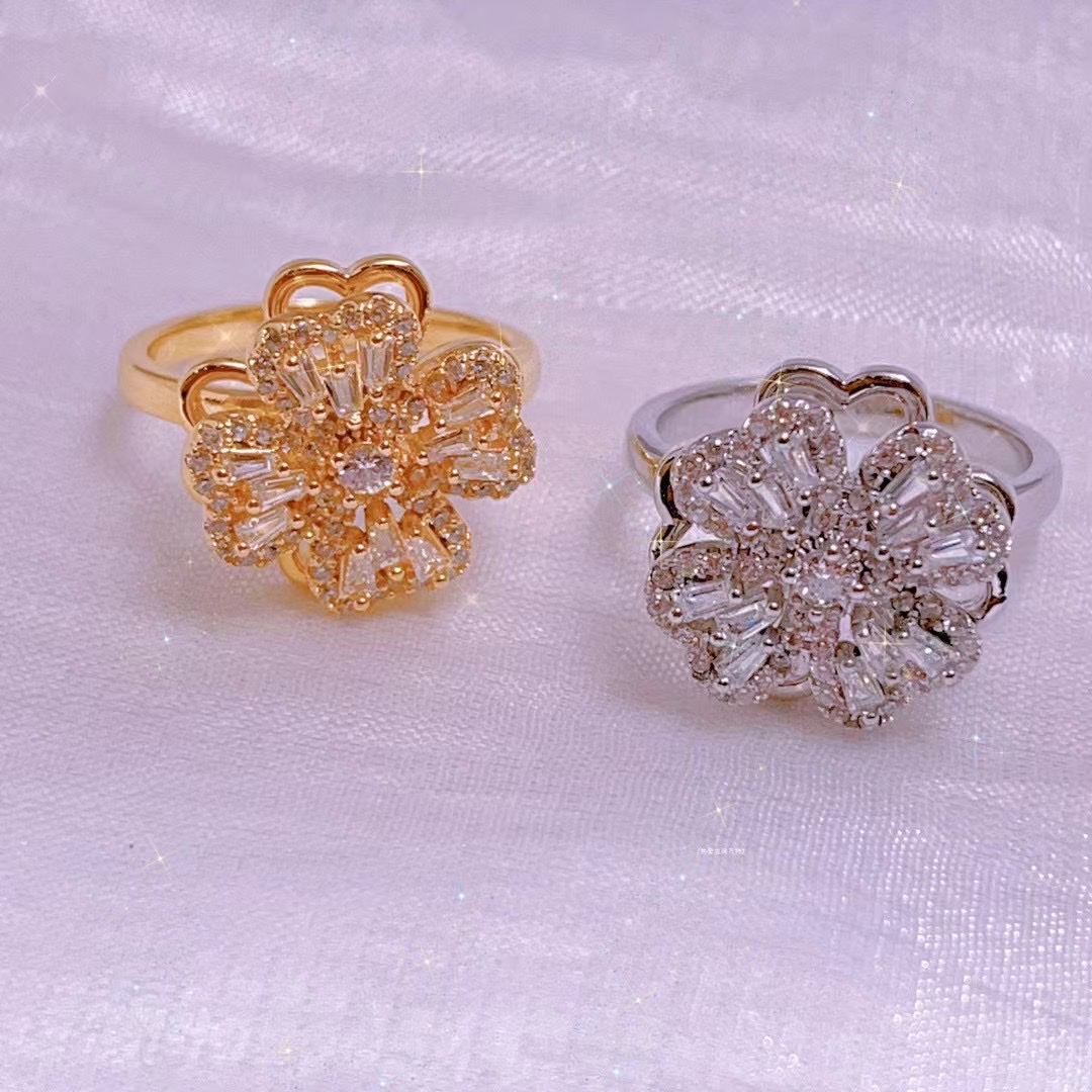Rotary Set Zirconium Copper Material European And American Style Fashion Ring Simple details Picture