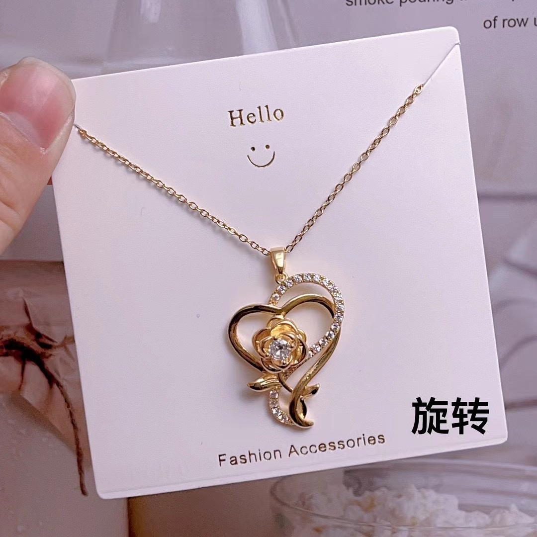 Rotary Zirconium Necklace High Quality Chain Zircon Jewelry Simple Fashion Women's Jewelry Exquisite Gift Specification drawing