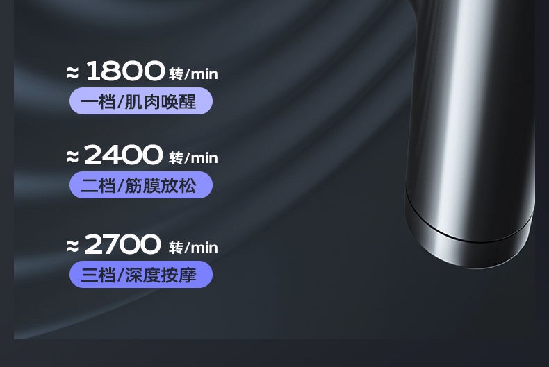 迷你筋膜枪便携式电动肌肉放松按摩器筋膜枪白底实物图