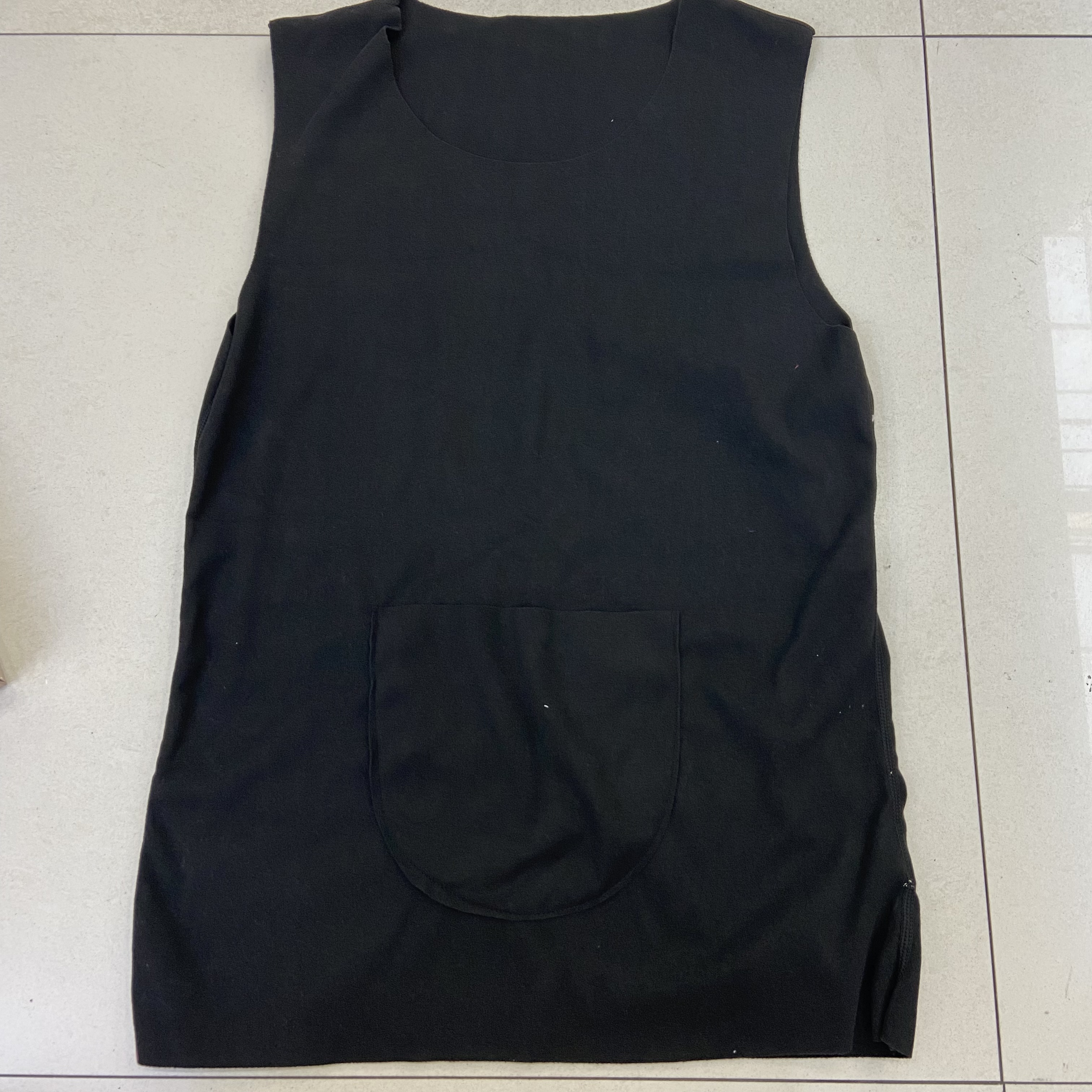 Pocket thermal vest, women's fleece front and back double pockets, form-fitting base layer top Specification image