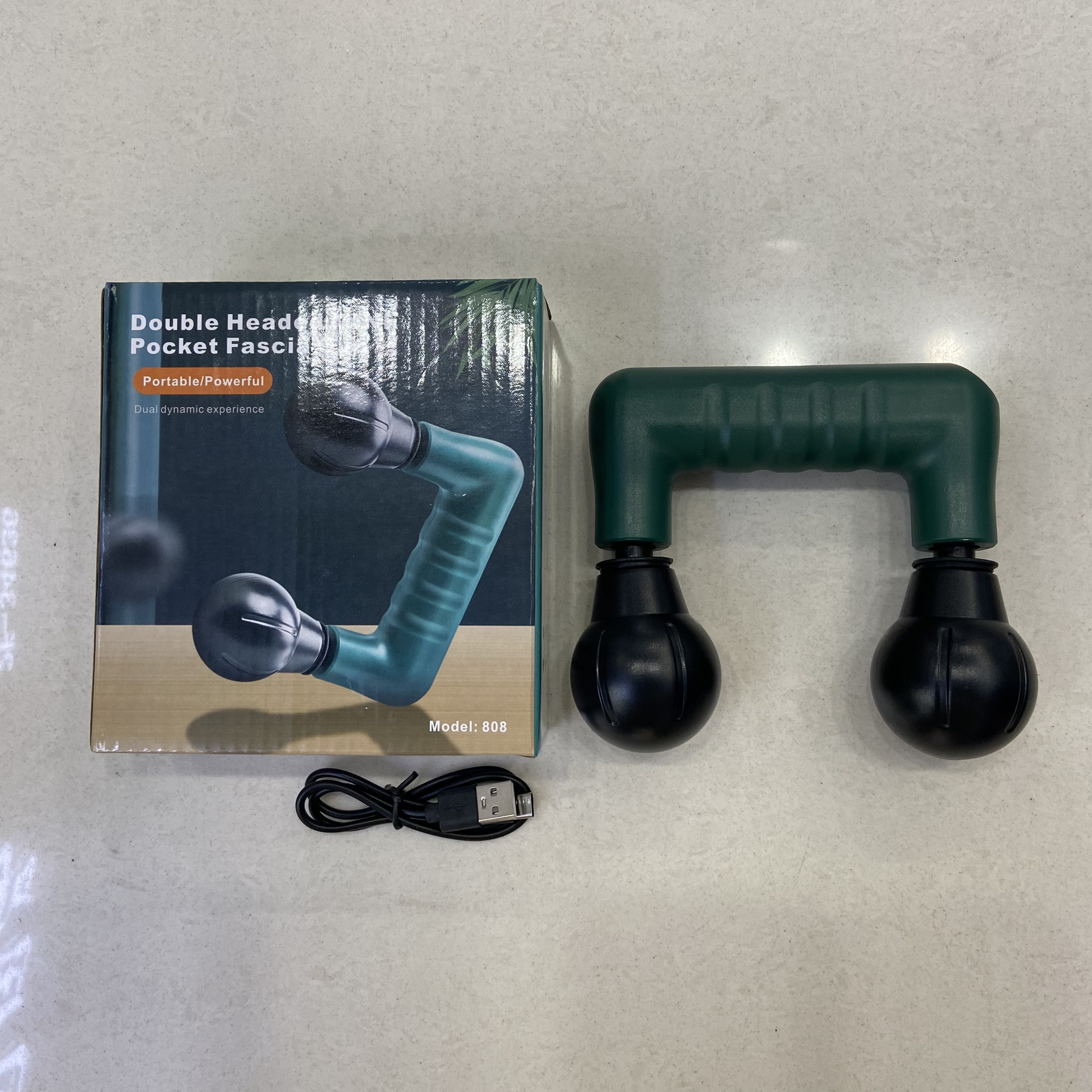 双头迷你筋膜枪按摩枪USB充电震动筋膜枪电动