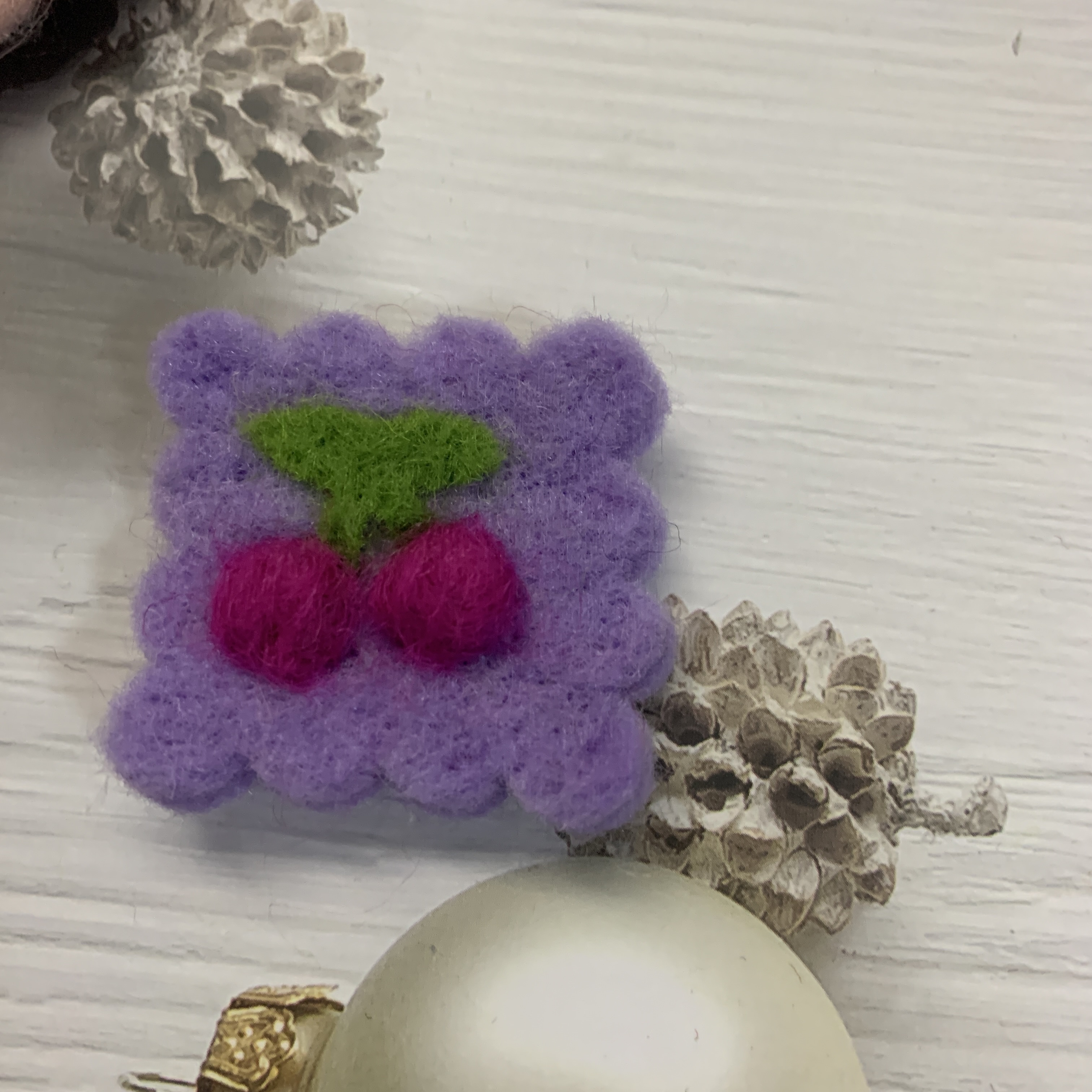 Cute Yarn Cartoon Strawberry Lemon Cherry Grape Grab Felt Accessory undefined