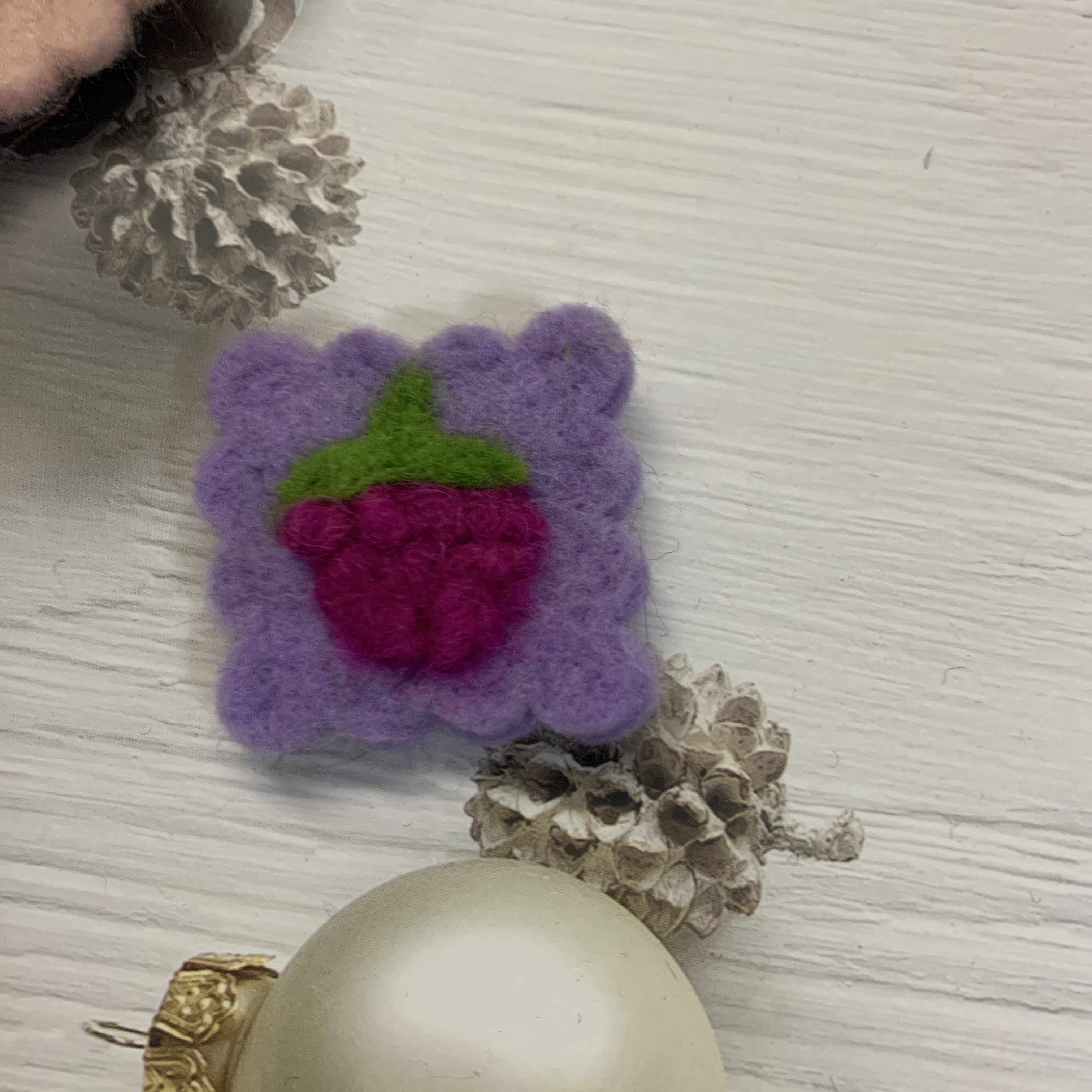 Cute Yarn Cartoon Strawberry Lemon Cherry Grape Grab Felt Accessory undefined