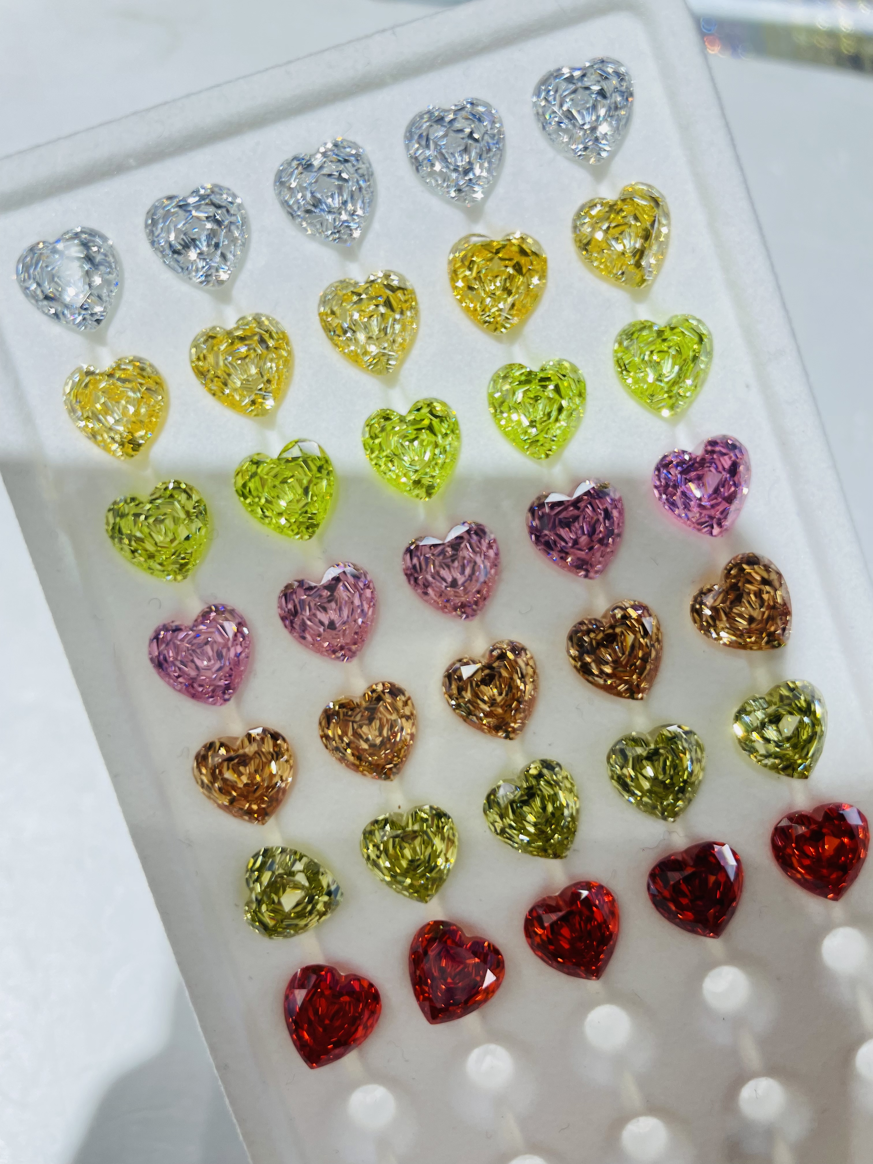 高碳钻 手工石 心形 爱心形状8MM 高端银饰配件图