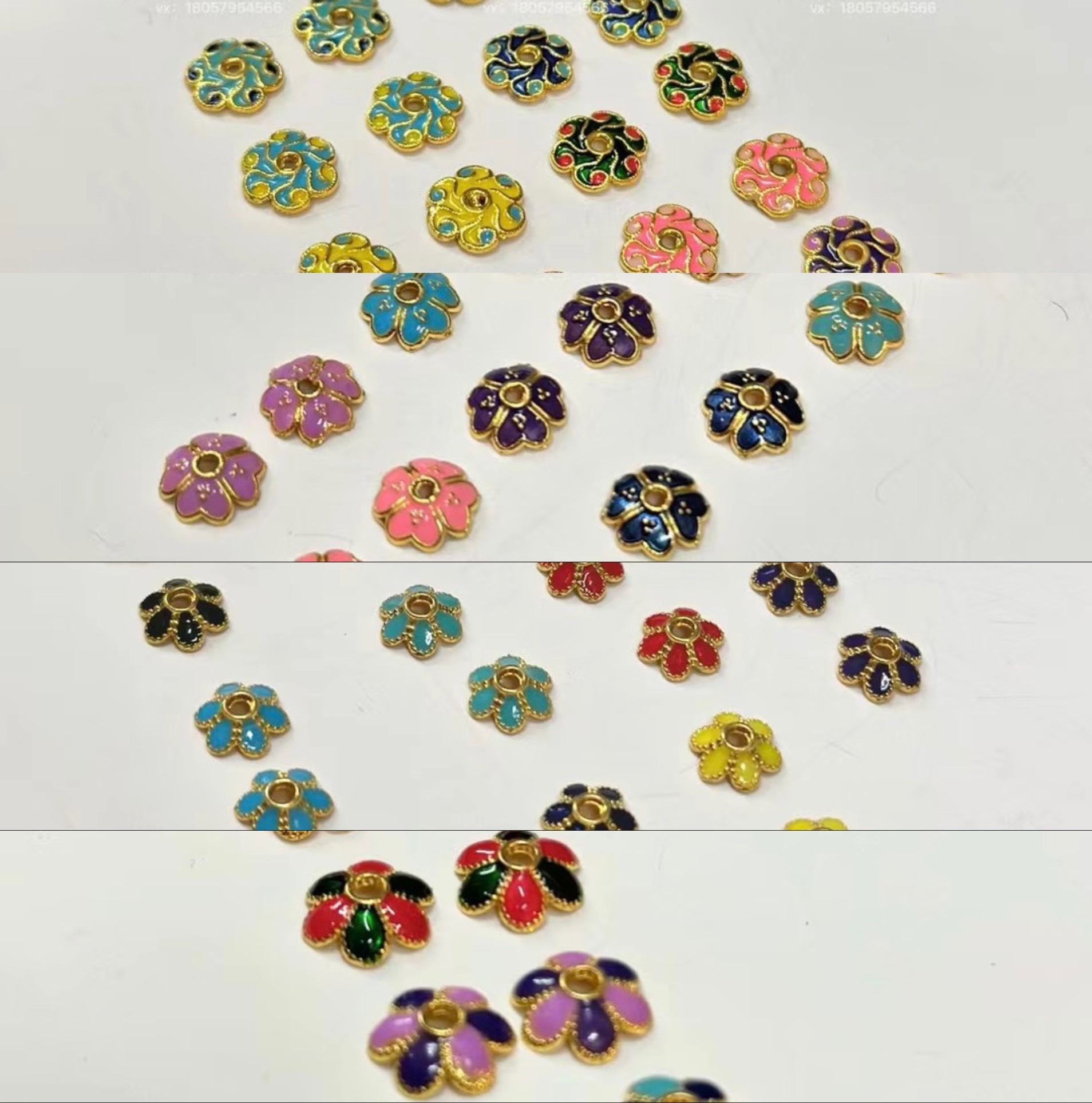 Best-selling Chinese-style oil-dripping color-retaining flower holders, diy flower hats, beaded jewelry accessories, alloy accessories Specification image