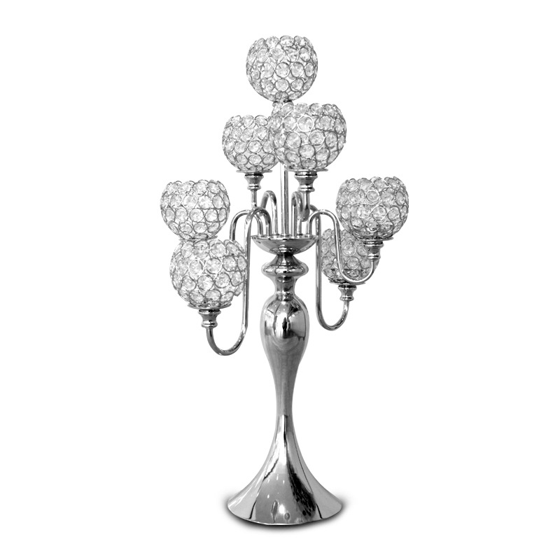 Creative European Vintage High-End Home Wedding Wedding Props 7 Head Crystal Candle Stand Hotel Club Model Room details Picture