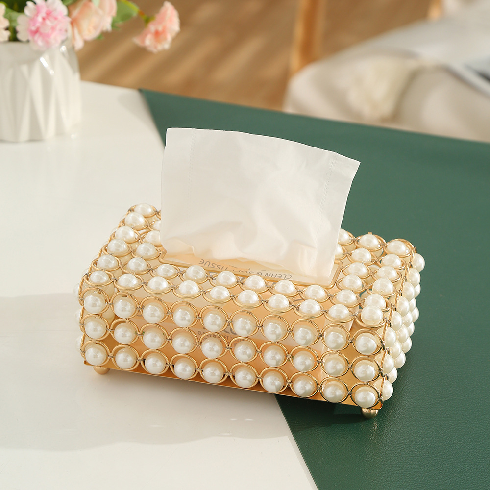 Home European Fashion High-Grade Paper Box Home Creative Light Luxury Glass Storage Box Living Room Storage Box Application Scenario